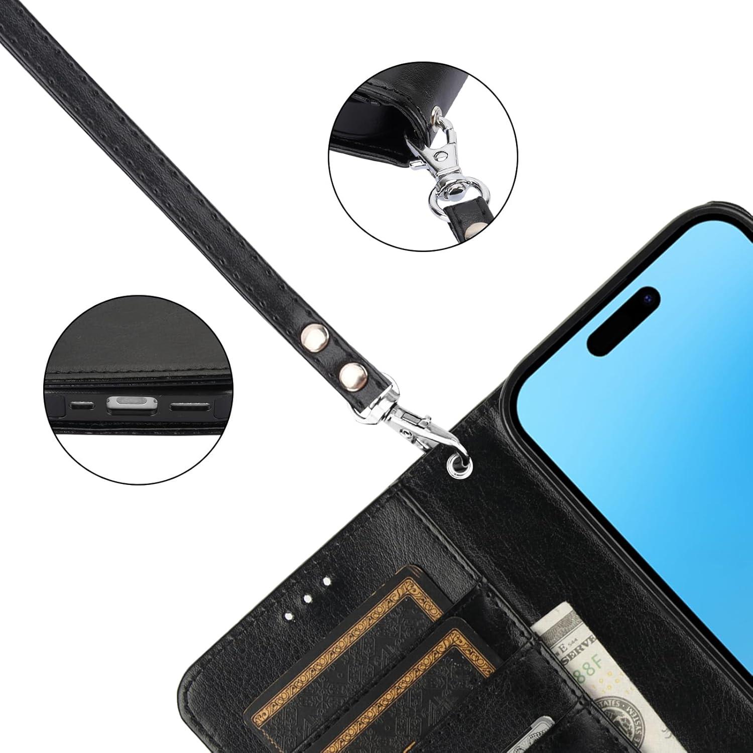 Funda Cartera Desmontable Bocasal para iPhone 16 Pro 6.3" Negro