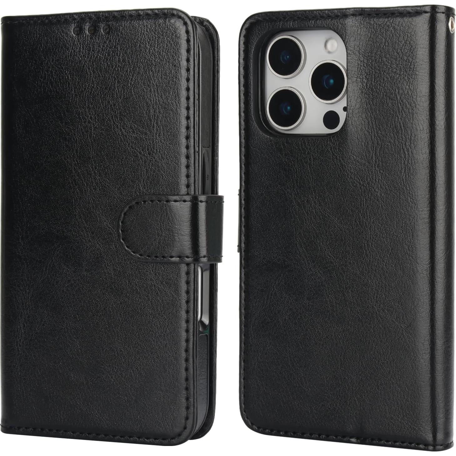 Funda Cartera Desmontable Bocasal para iPhone 16 Pro 6.3" Negro