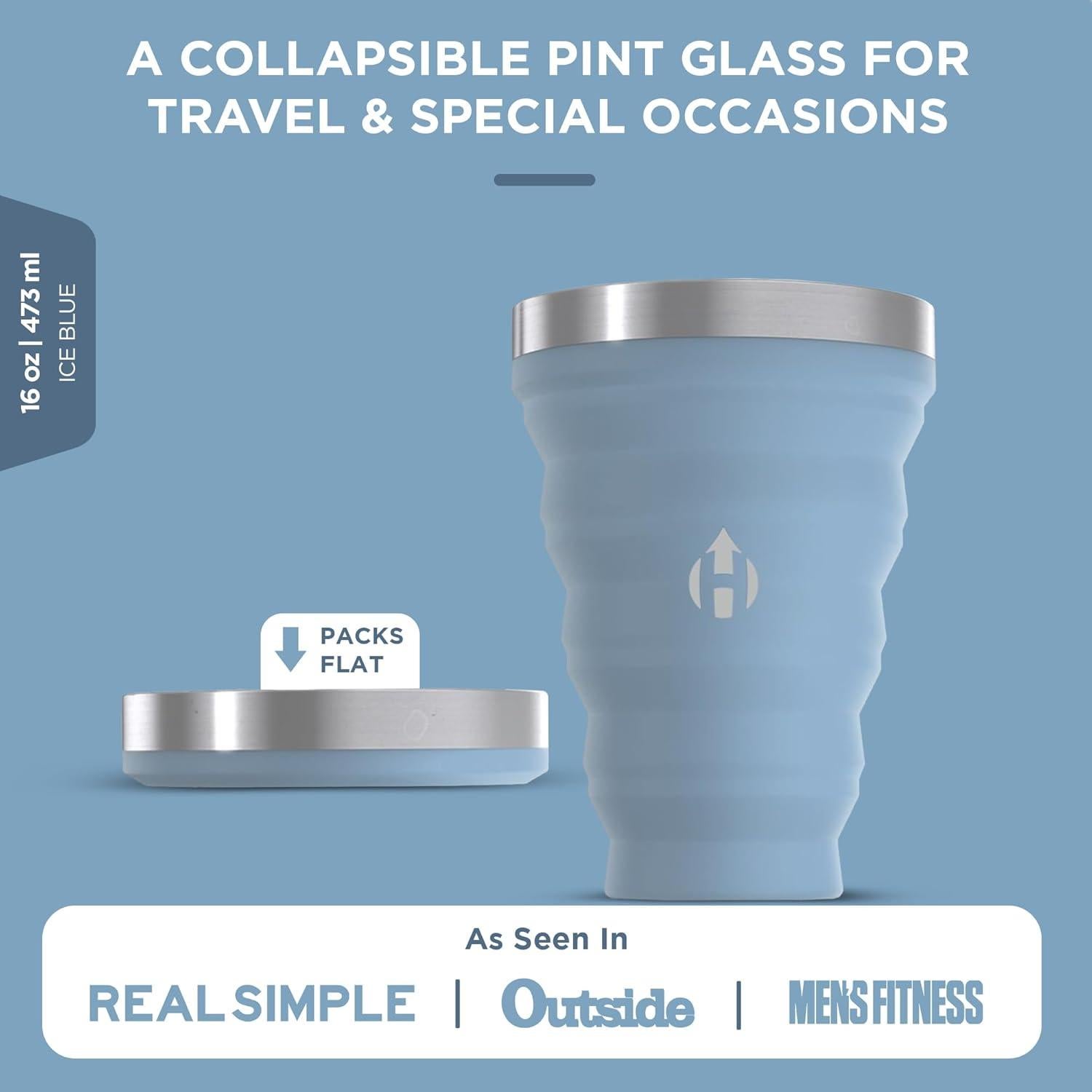 Vaso Plegable HYDAWAY 473 ml Silicona y Acero Inoxidable