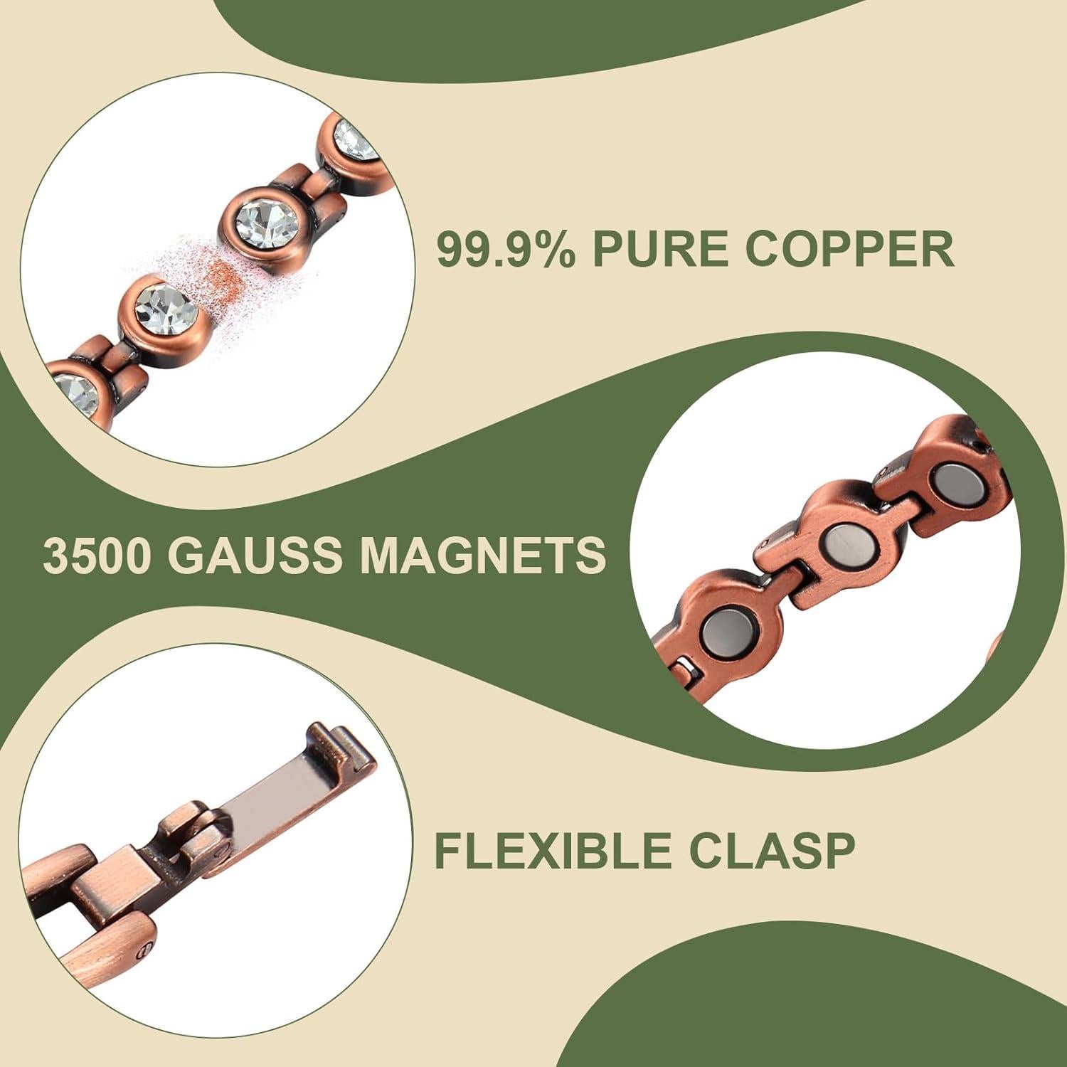 Pulsera de Tobillo Magnética MagEnergy Cobre Puro 25.9 cm