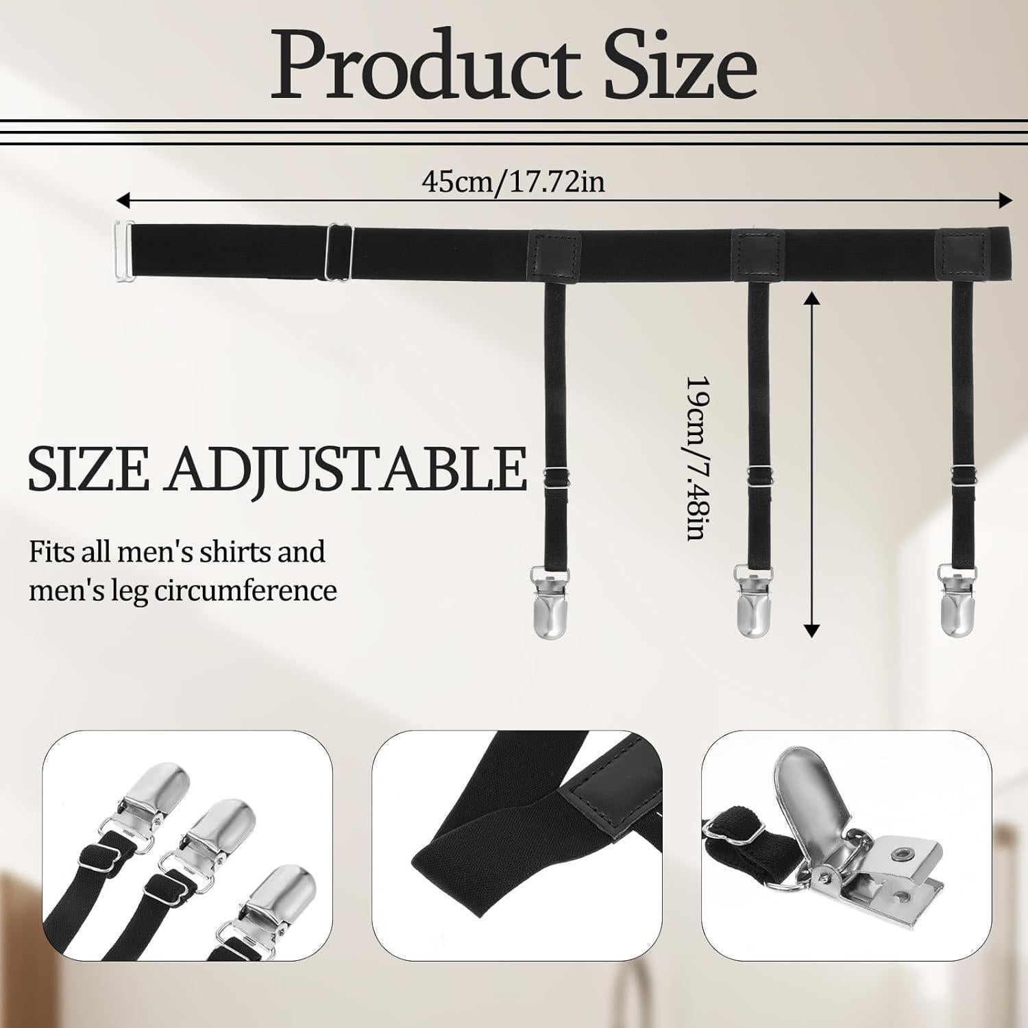 Sujetadores de Camisa Antideslizantes Cobee 2 Pcs para Hombres