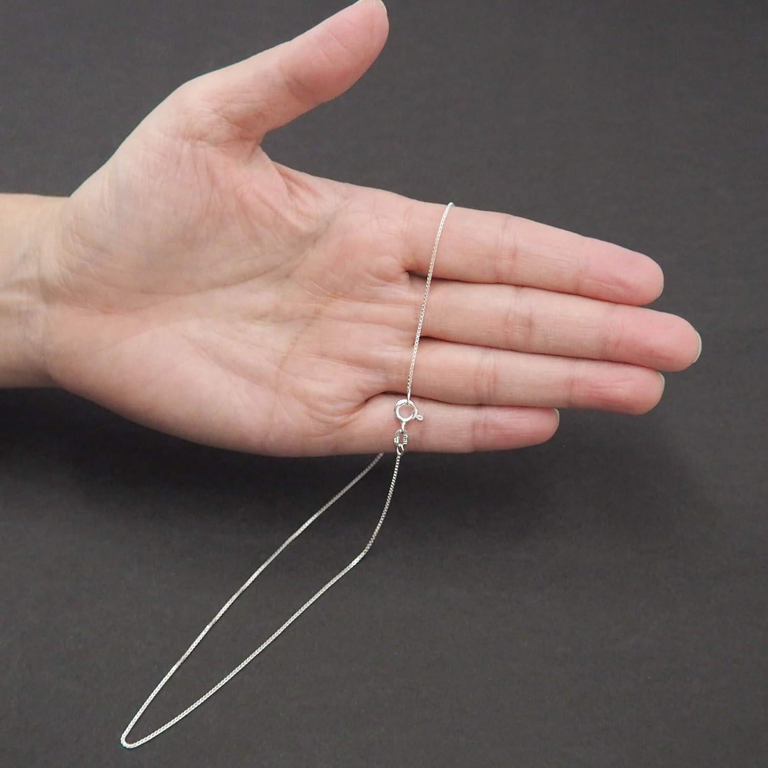 Cadena de Caja de Plata Esterlina 1mm Joyería Hawaiana 35.56cm