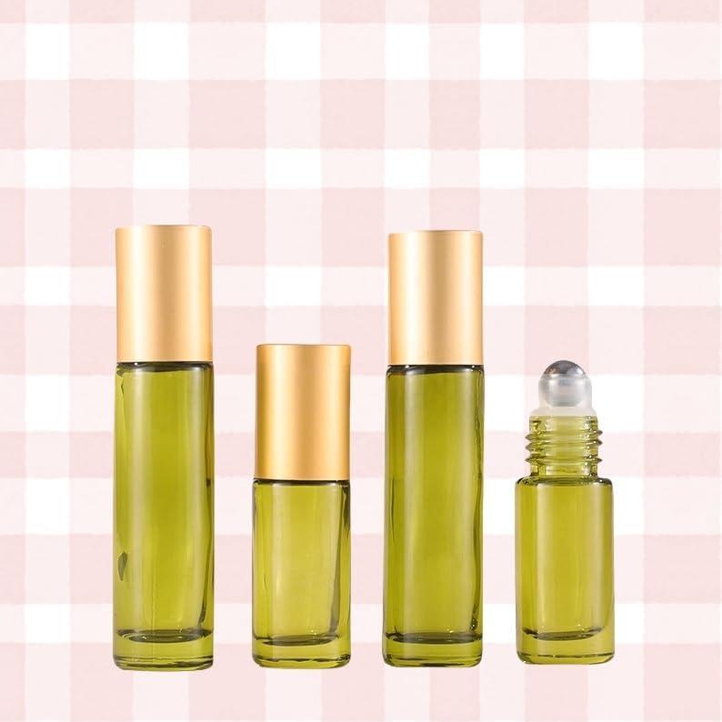 Paquete de 10 botellas de rodillo de vidrio YORROR 10ml verdes