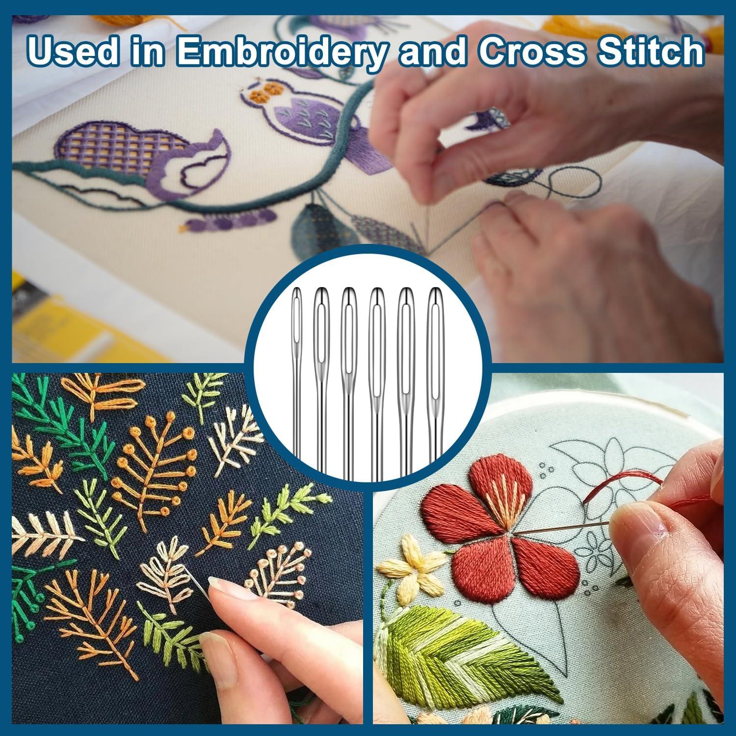 30 Agujas de Ojo Grande CooBigo para Costura a Mano - 6 Tamaños