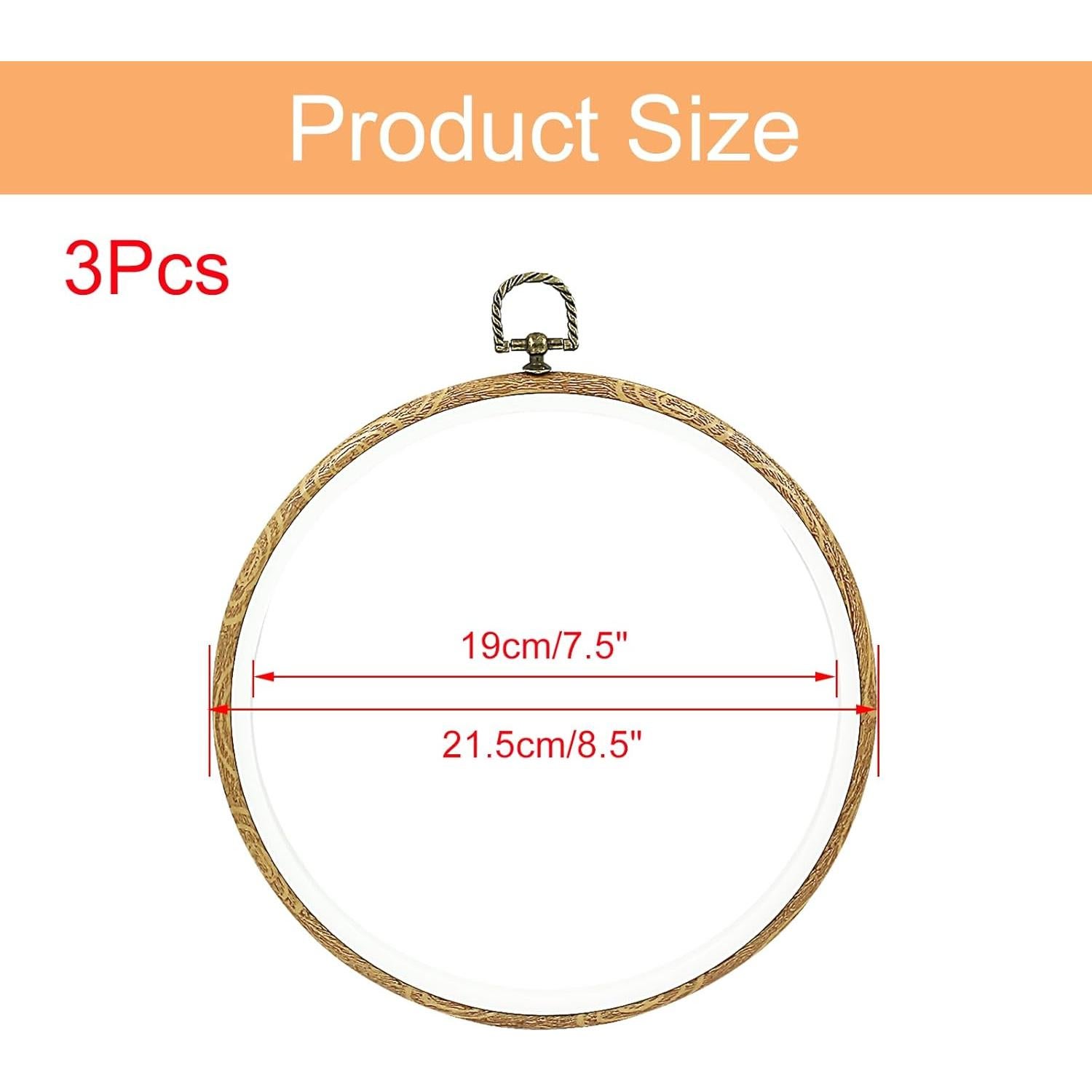 Aros de Bordado Bonsicoky 22cm - 3 Pcs para Manualidades