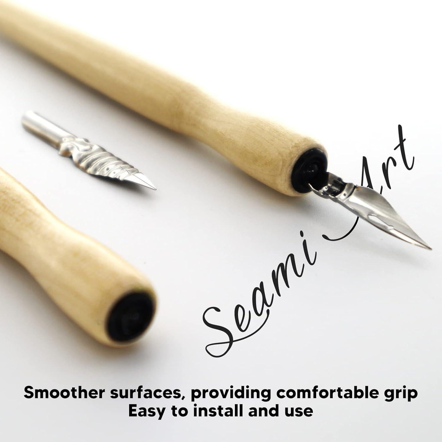 Juego de 10 Soportes de Pluma de Madera Sándalo para Caligrafía