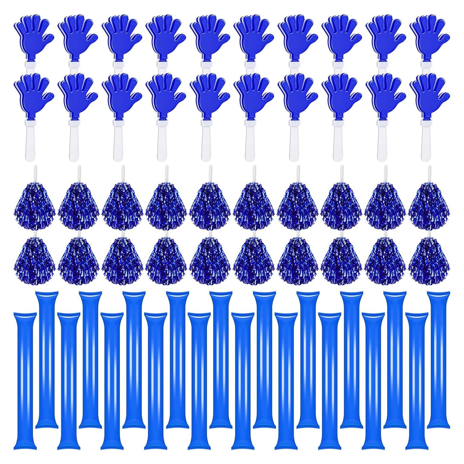 60 Piezas Pompones de Animación y Aplaudidores Azul