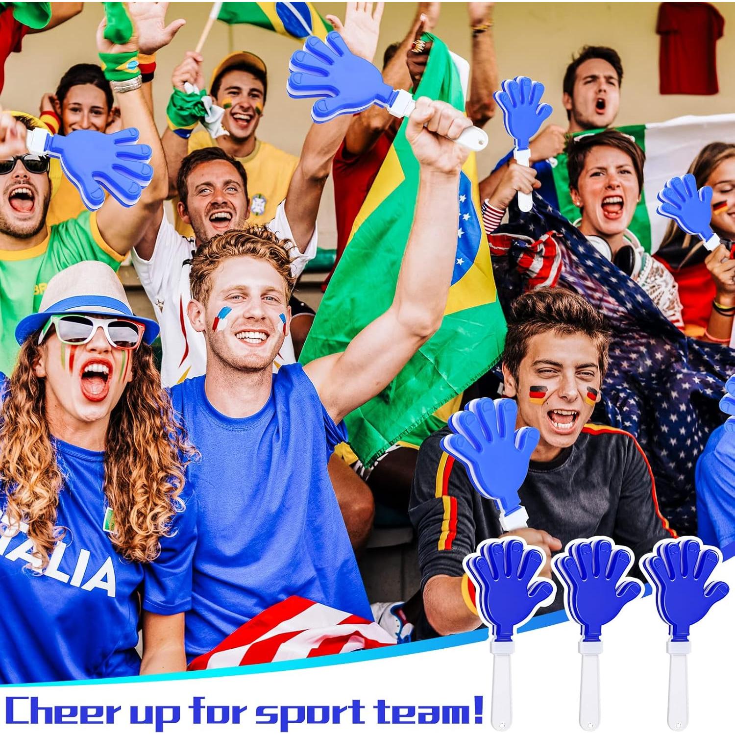 60 Piezas Pompones de Animación y Aplaudidores Azul