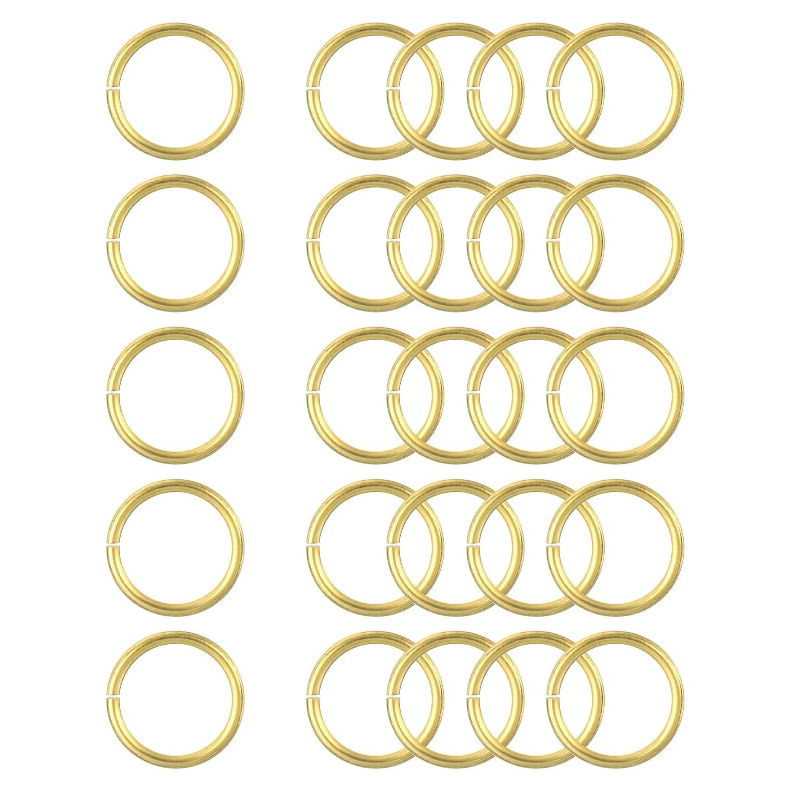 25 Anillos de Salto Abiertos uxcell 8mm Latón Dorado DIY