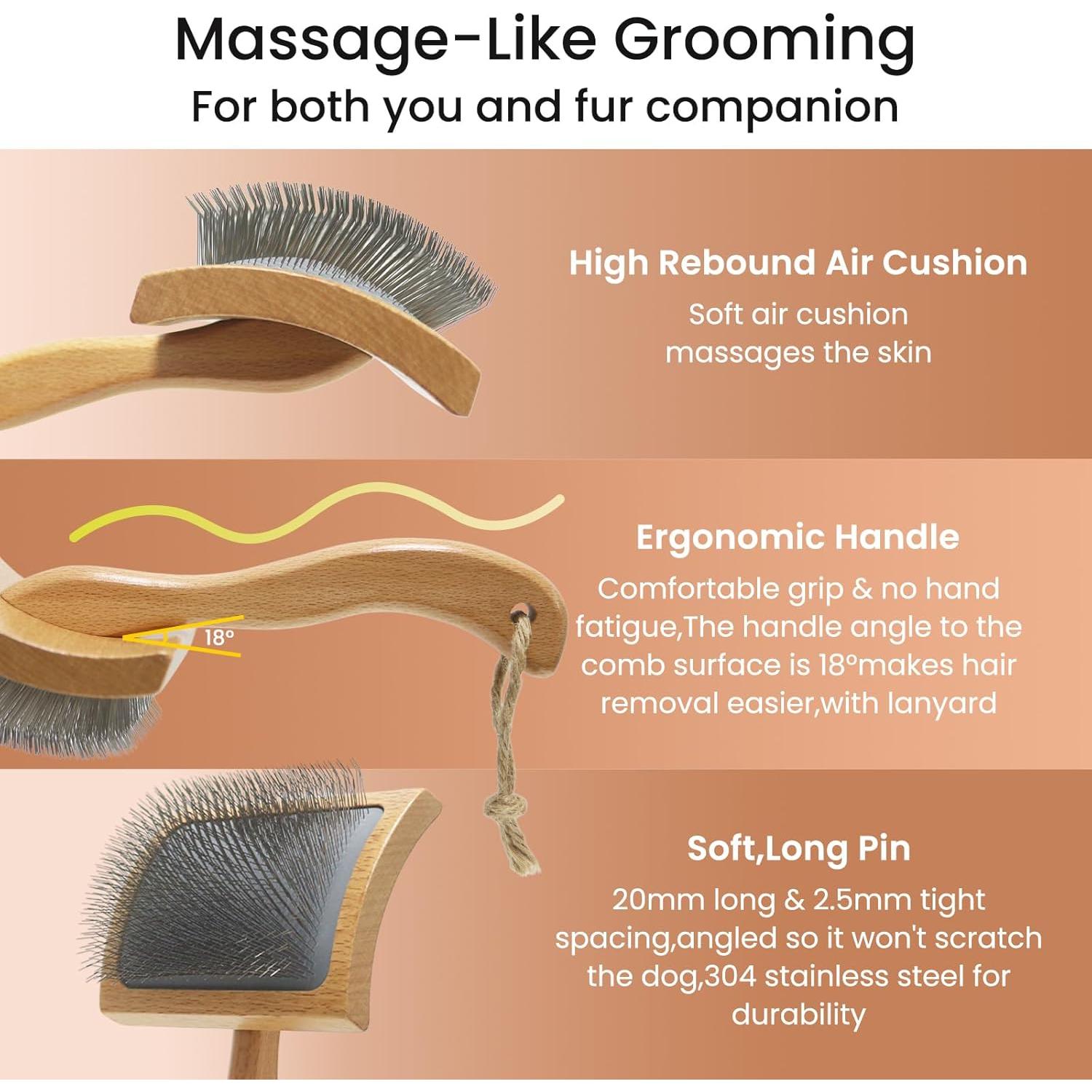 Cepillo Slicker para Perros Bobopal M - Acicalamiento Eficiente