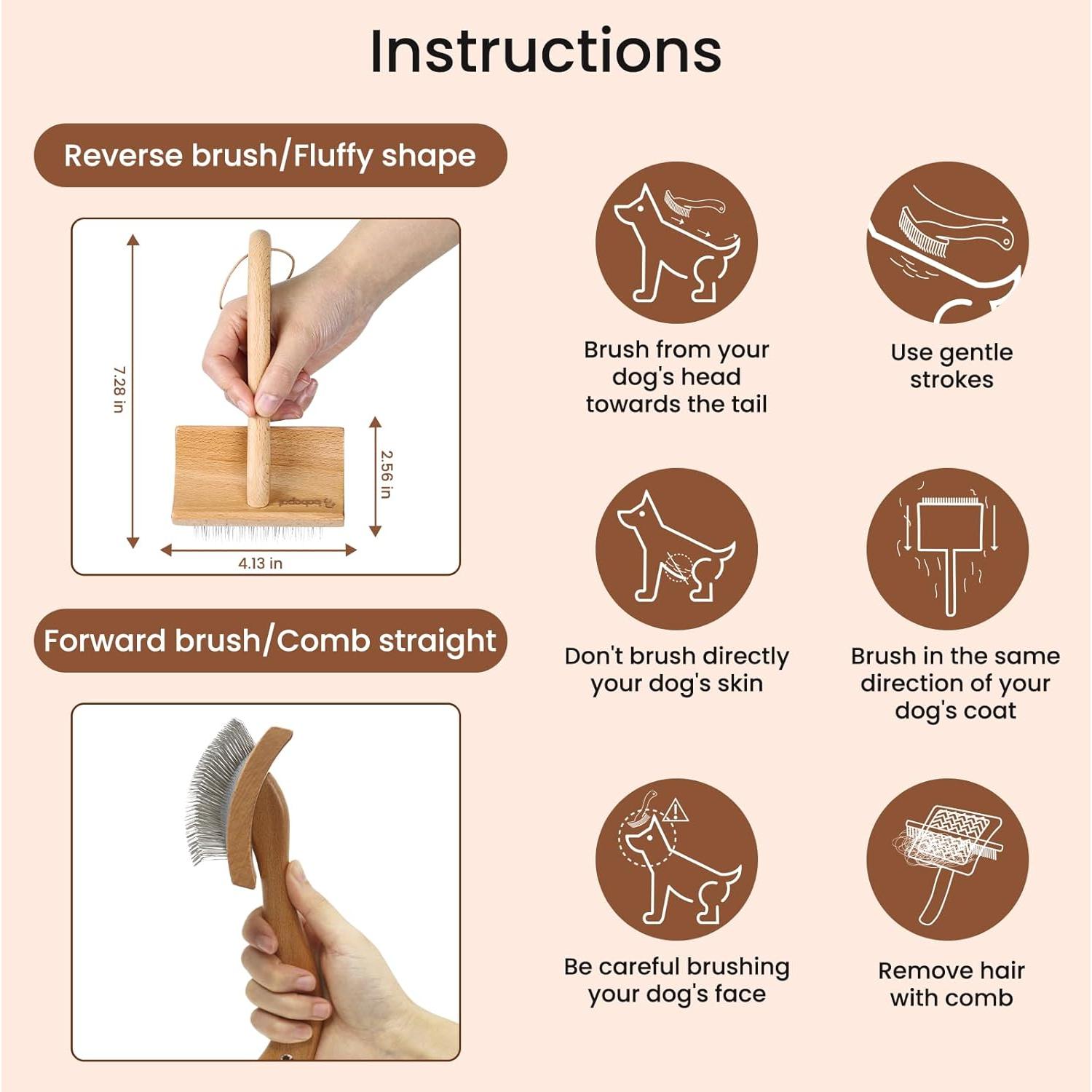 Cepillo Slicker para Perros Bobopal M - Acicalamiento Eficiente