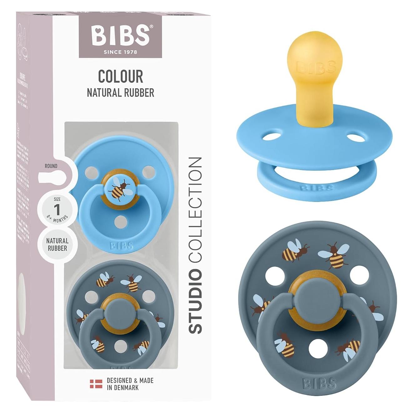 BIBS Studio Chupete 2-Pack Láttex Natural 0-6 Meses Brisa/Petróleo