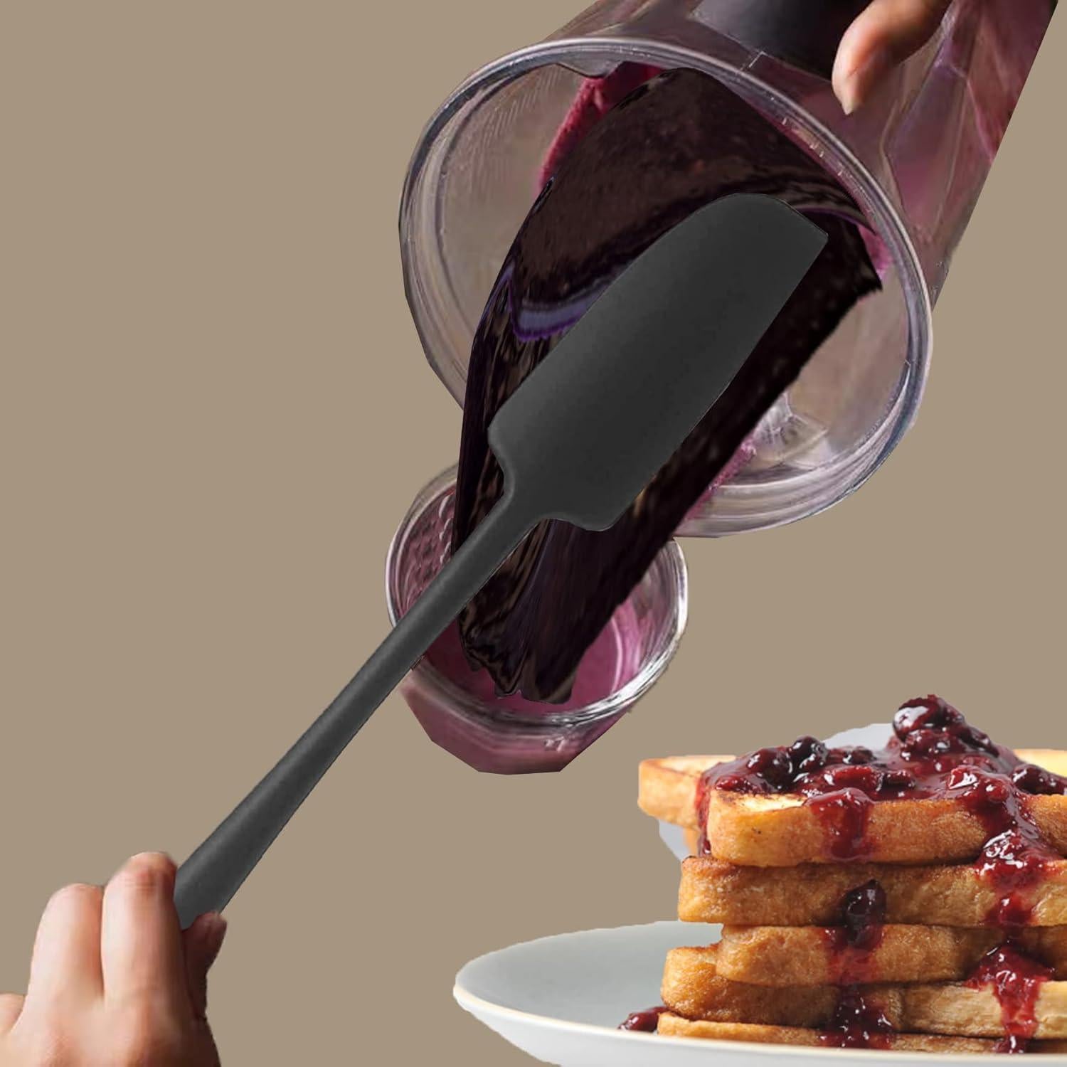 Espátula de Silicona Vovoly 28 cm Resistente al Calor Negra