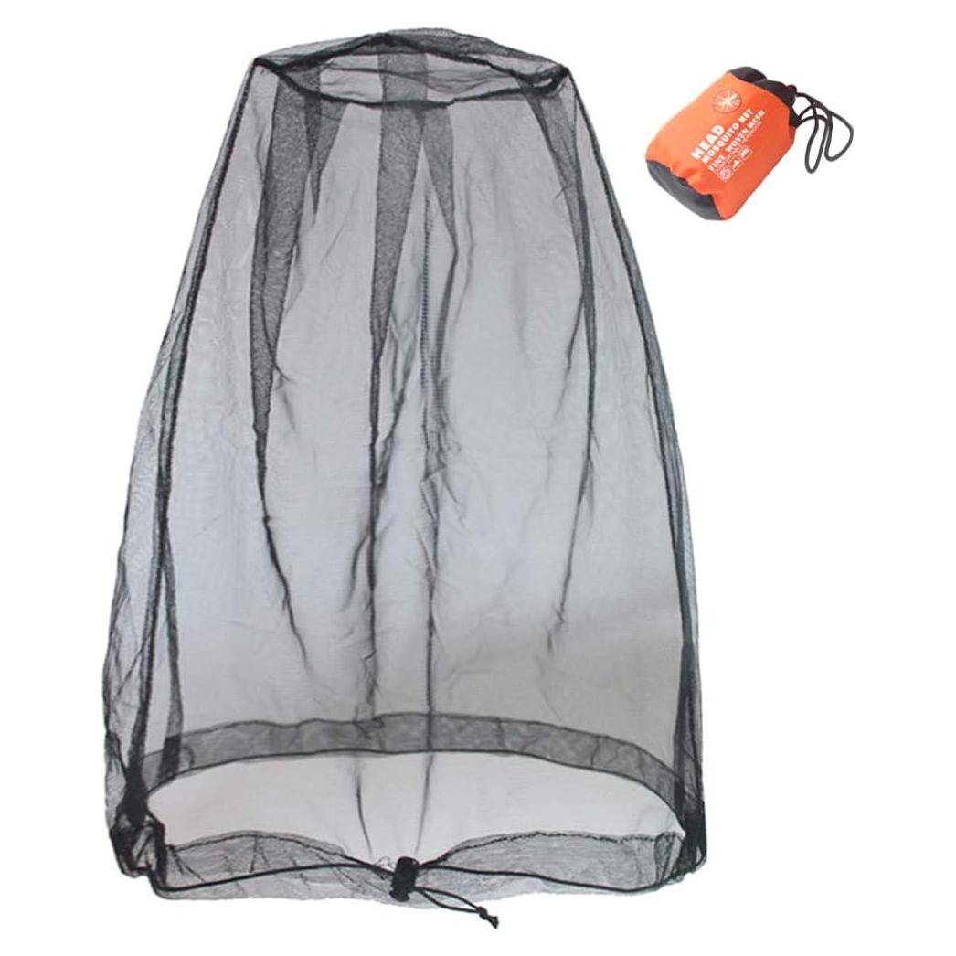 Cinvo Head Net Hat for Bugs No See Ums, Insects, Gnats, Biting Midges - Spacious Net Room Works Over Most Hats - Black