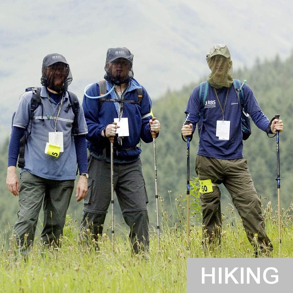 Cinvo Head Net Hat for Bugs No See Ums, Insects, Gnats, Biting Midges - Spacious Net Room Works Over Most Hats - Black