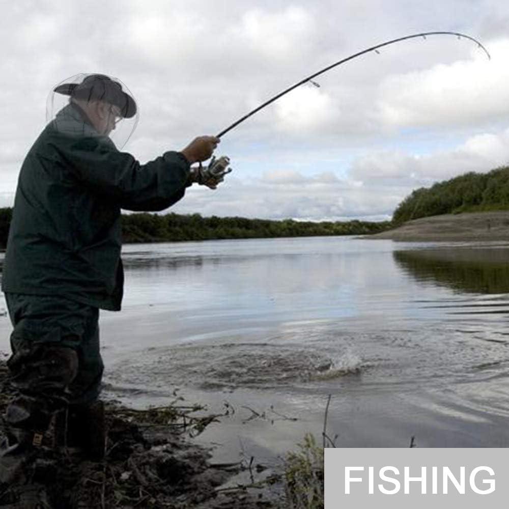 Cinvo Head Net Hat for Bugs No See Ums, Insects, Gnats, Biting Midges - Spacious Net Room Works Over Most Hats - Black