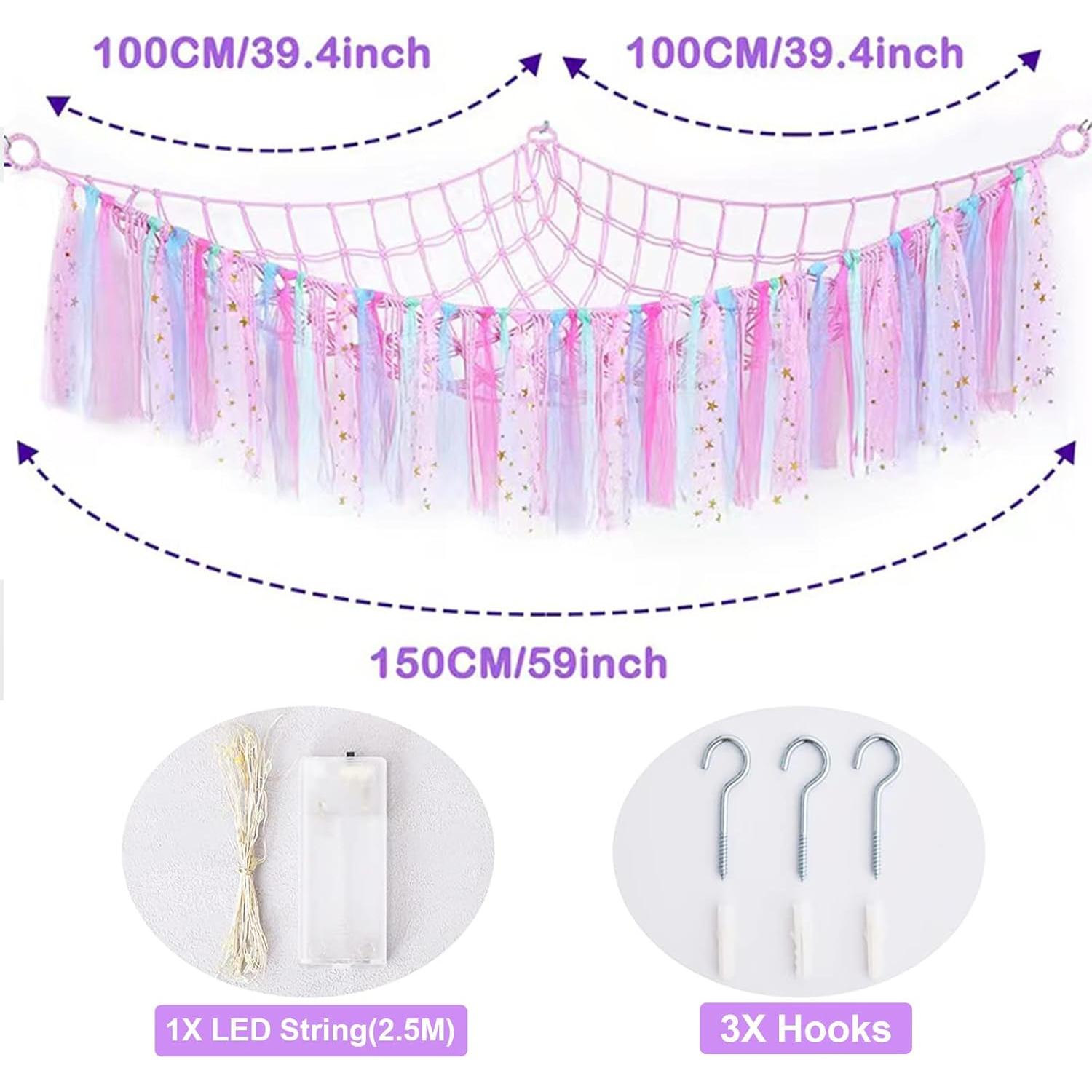 Hamaca de Almacenamiento para Juguetes FYANER Rosa con LED