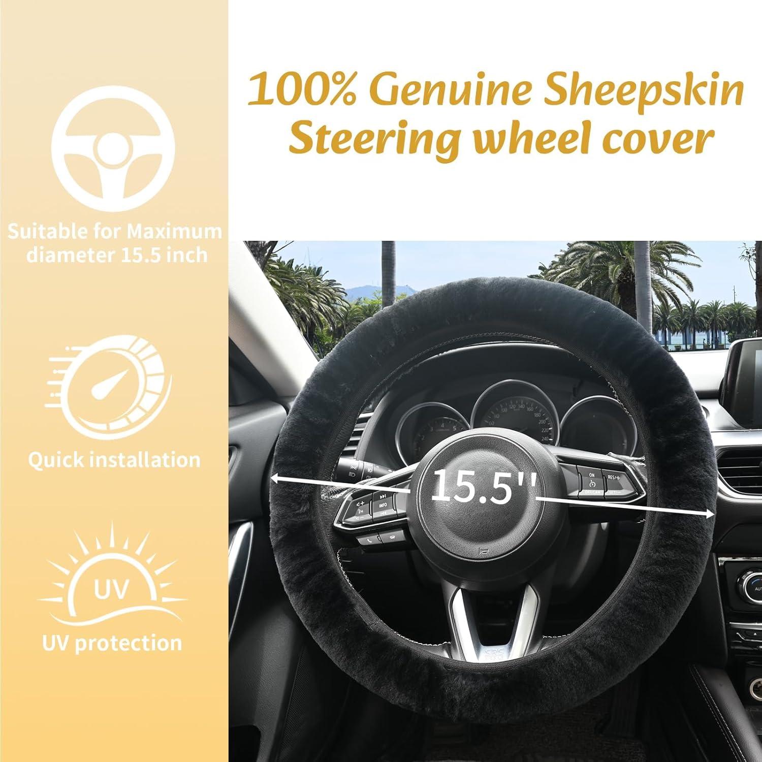 Cubierta de Volante AEGIS de Piel de Oveja Merino 37-39 cm