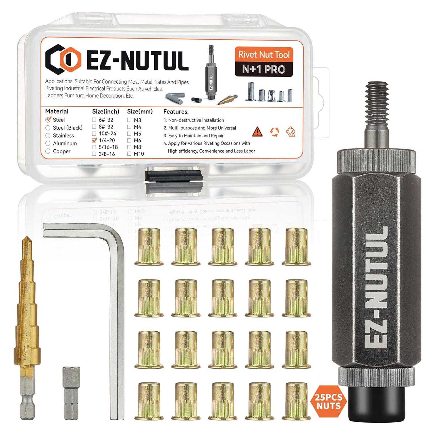 Juego de Herramientas para Tuercas Remachadas O-RVN-01 25 Piezas