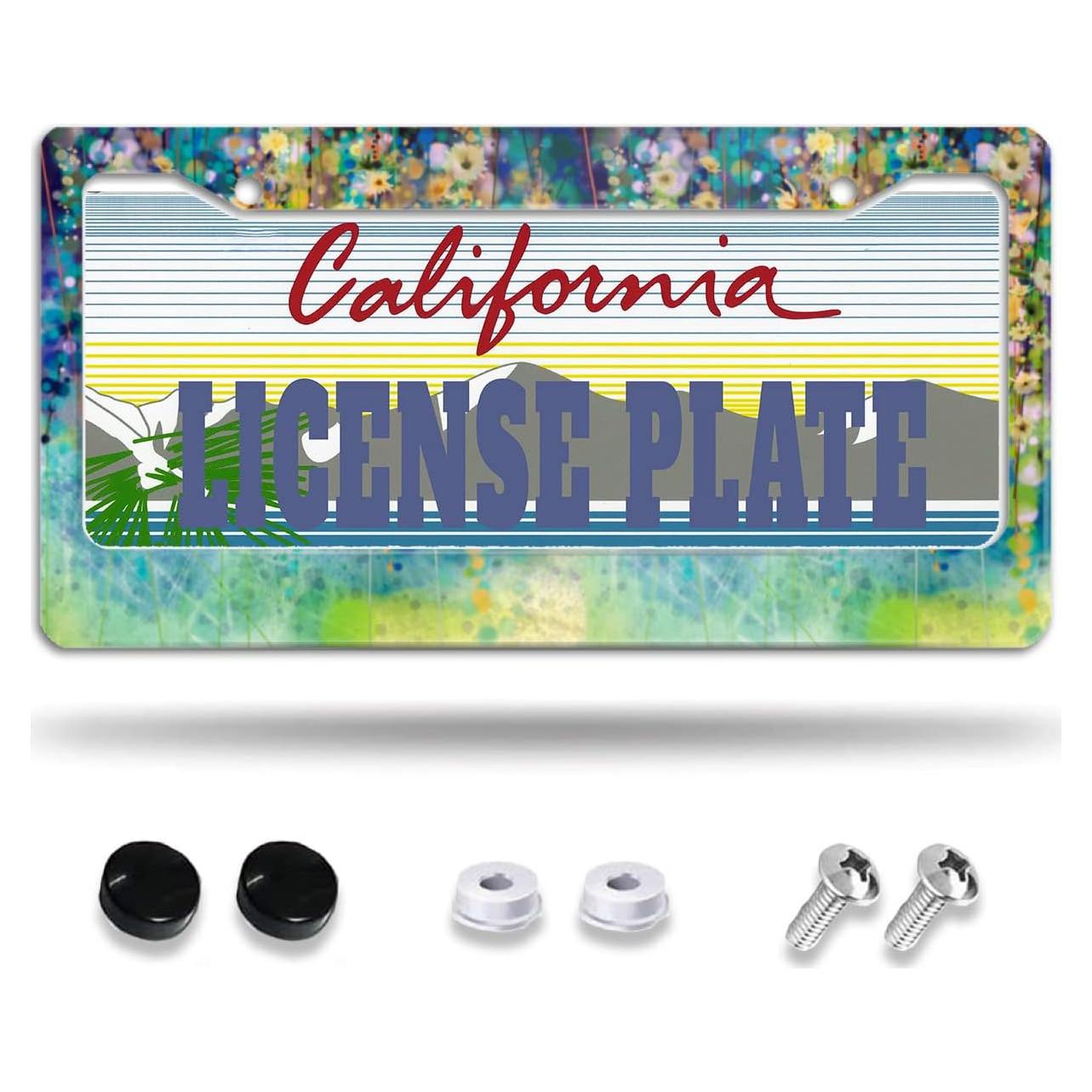 Marco de Placa de Licencia Snowmolle Acuarela Floral 30.5x15.2cm