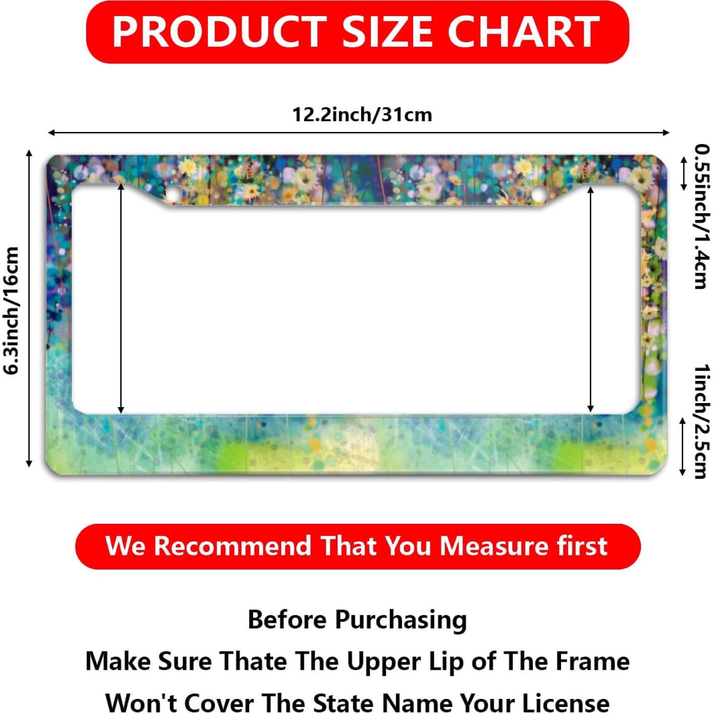 Marco de Placa de Licencia Snowmolle Acuarela Floral 30.5x15.2cm