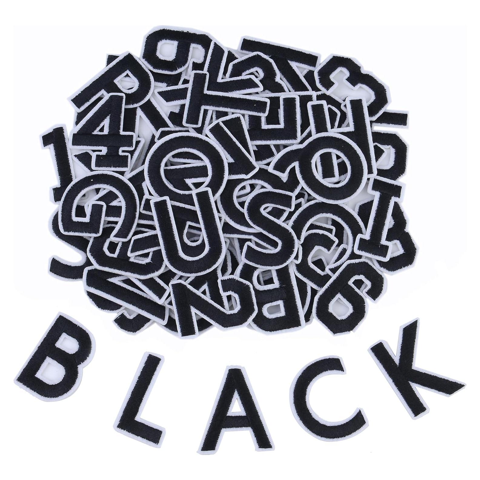 Parche de Letras y Números SIBORUI 72 Piezas Negro