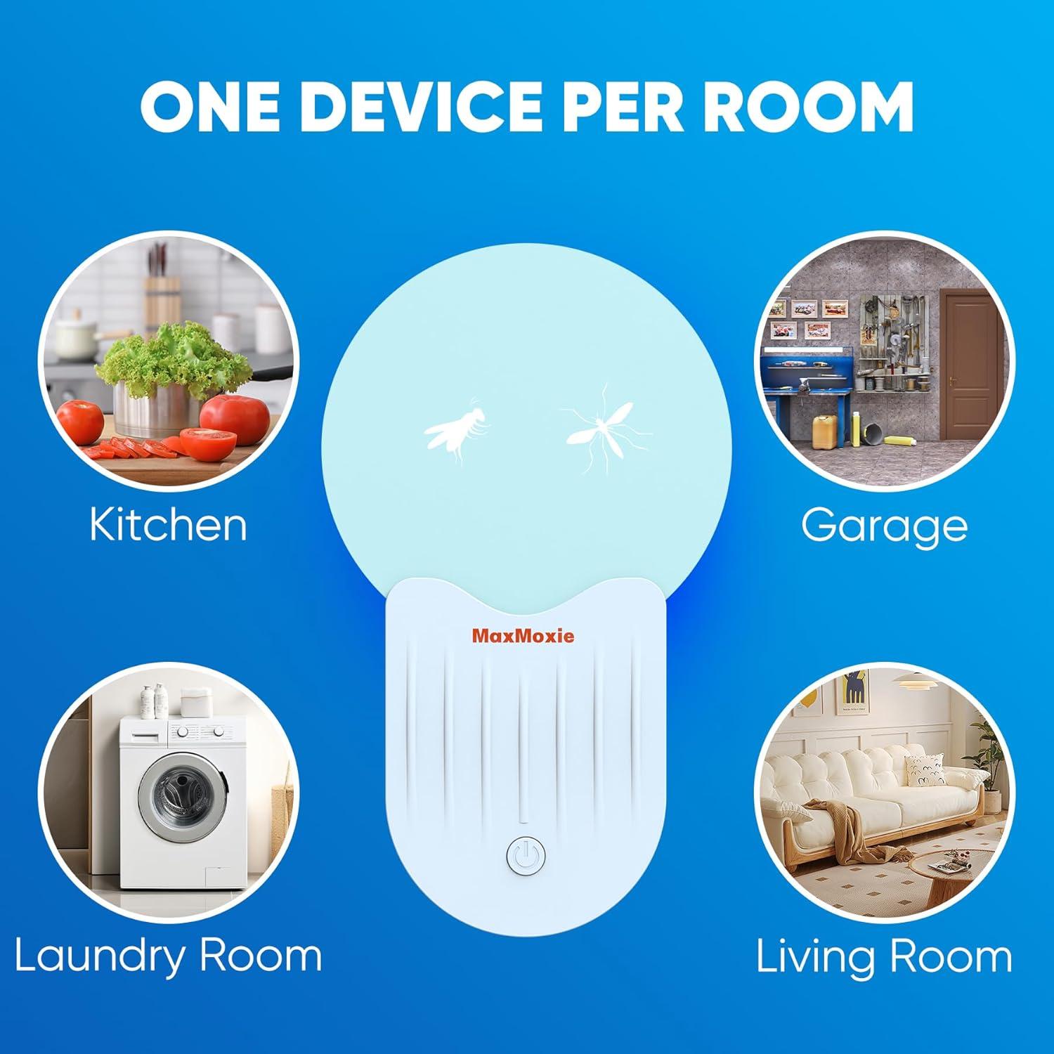 Trampa de Insectos Voladores MaxMoxie con Luz UV y 5 Recargas