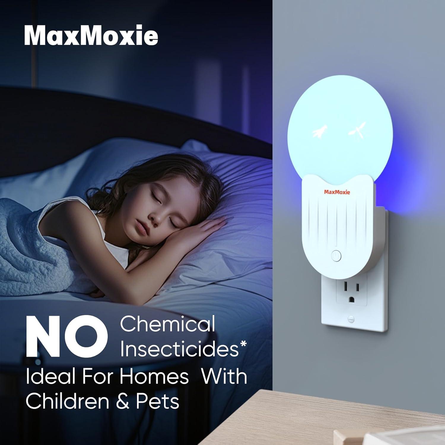 Trampa de Insectos Voladores MaxMoxie con Luz UV y 5 Recargas