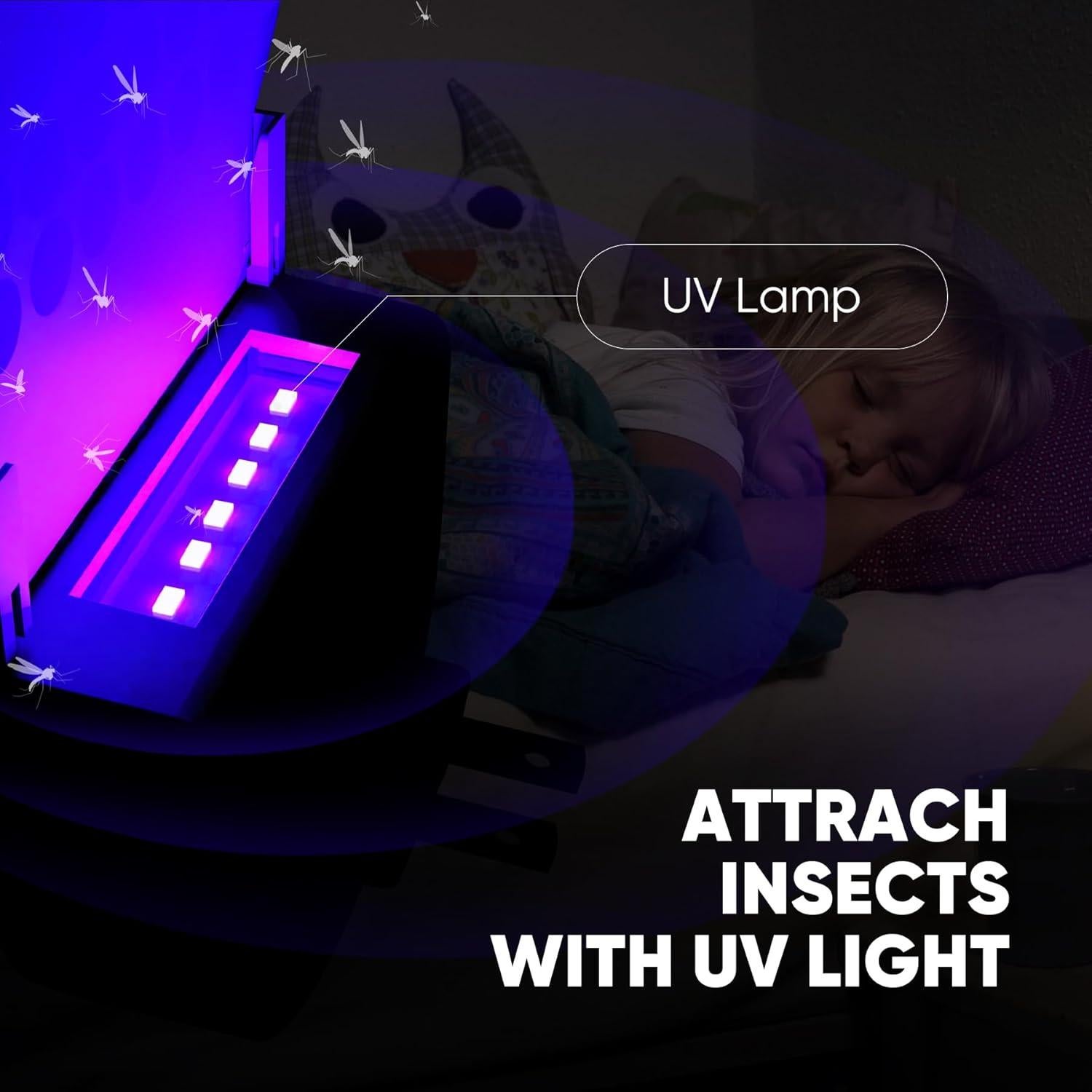 Trampa de Insectos Voladores MaxMoxie con Luz UV y 5 Recargas