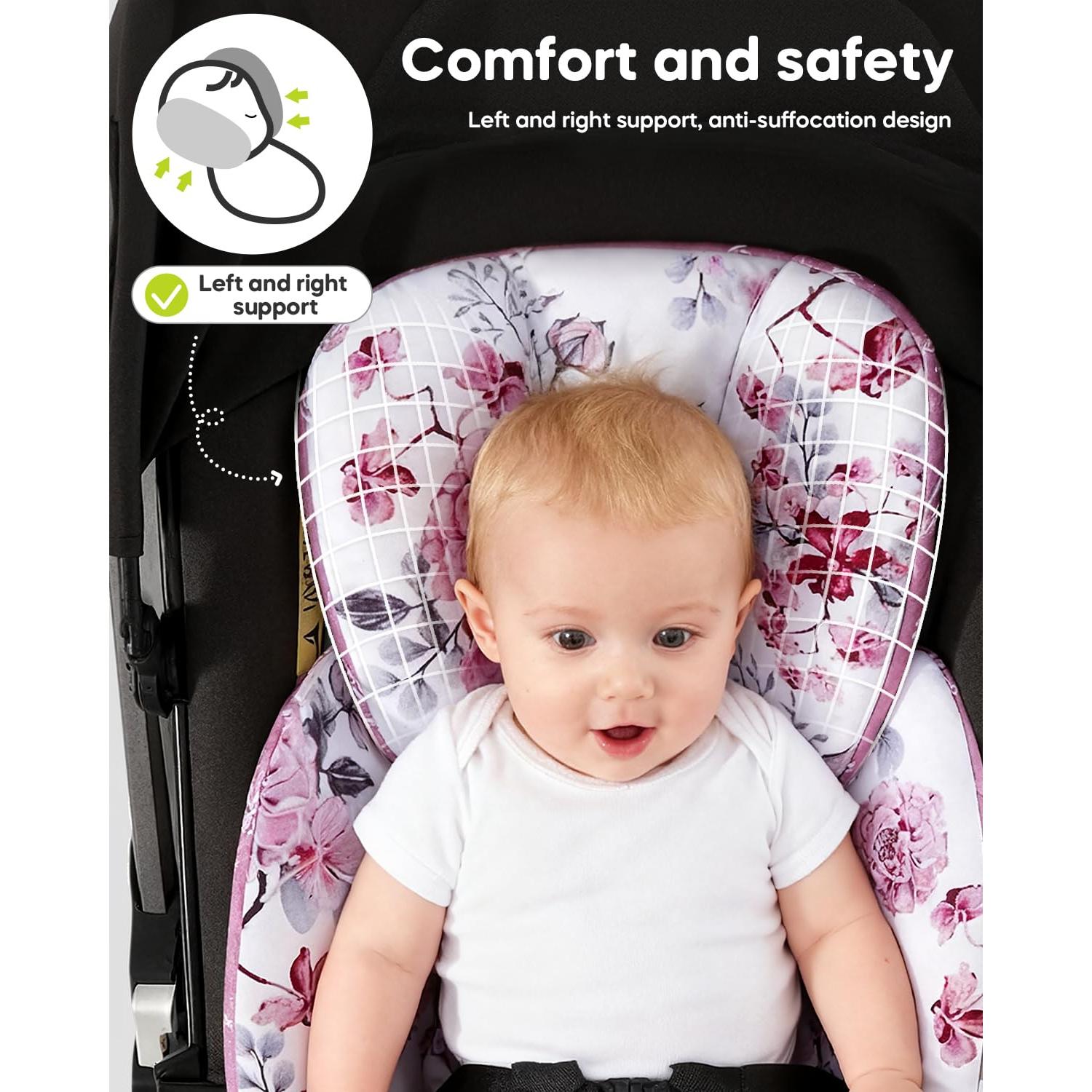 Inserto para asiento de auto bebé Tepe24C rosa 2 en 1 reversible