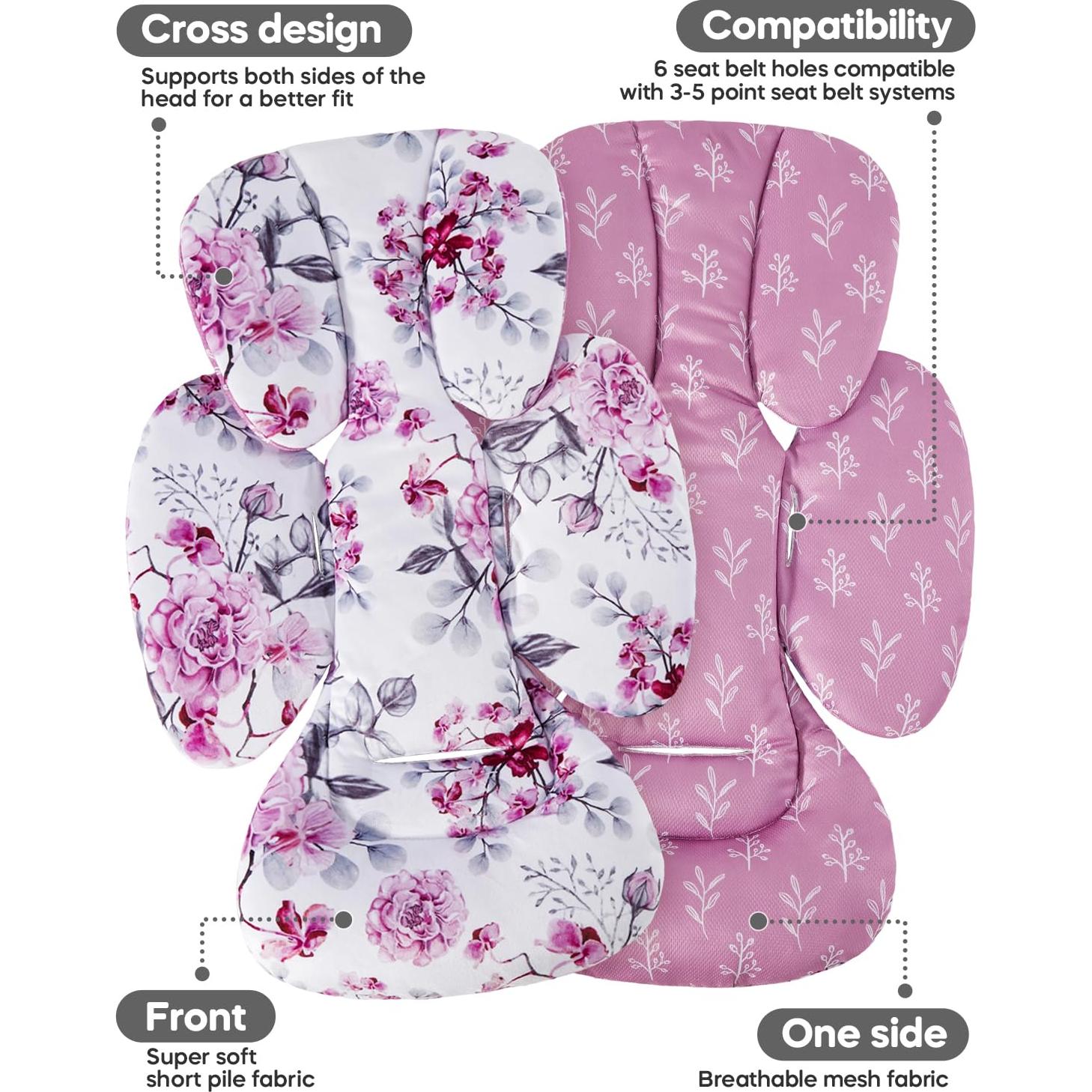 Inserto para asiento de auto bebé Tepe24C rosa 2 en 1 reversible