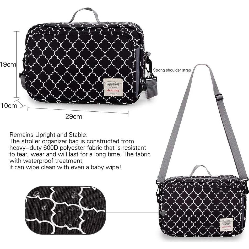 Bolsa de Pañales MOMIGO para Bebé - Tote Negro con Bolsillos