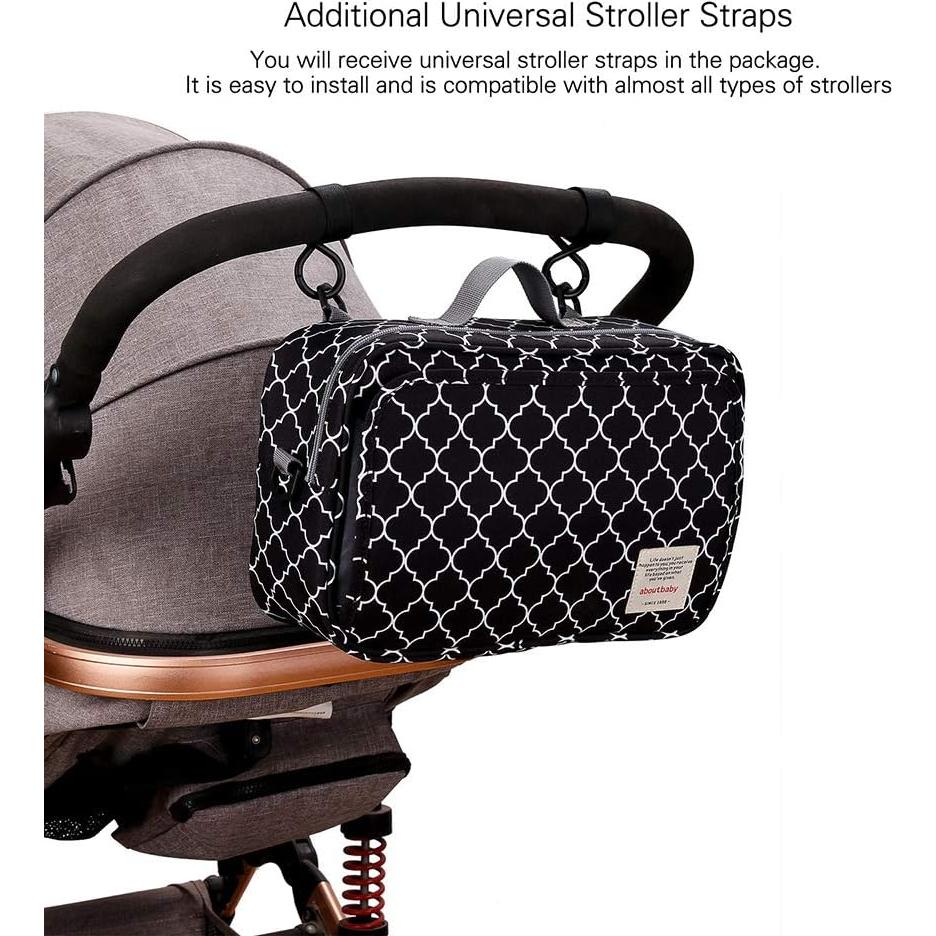 Bolsa de Pañales MOMIGO para Bebé - Tote Negro con Bolsillos