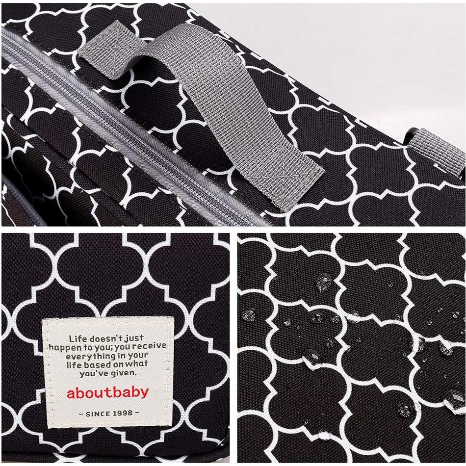 Bolsa de Pañales MOMIGO para Bebé - Tote Negro con Bolsillos