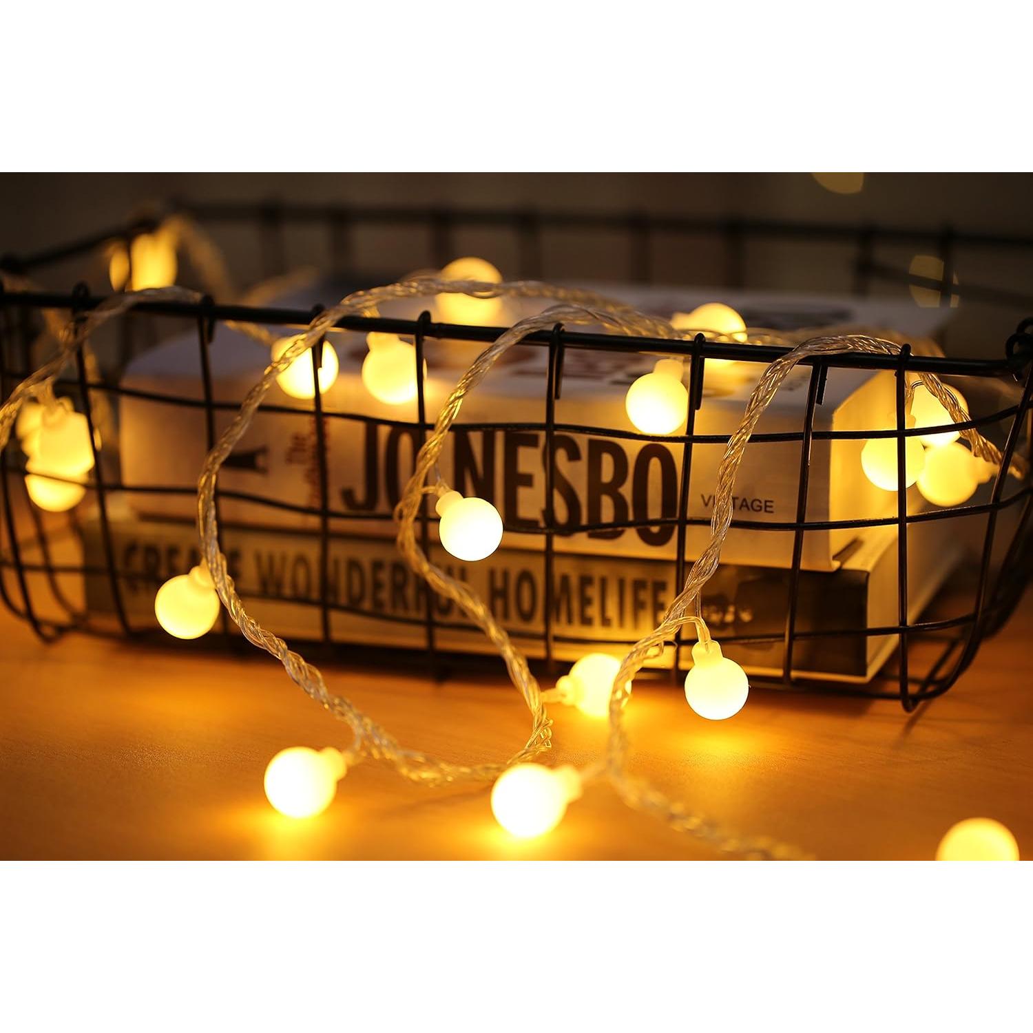 Luces de Cuerda Globo LED 15m 100 luces Blanco Cálido