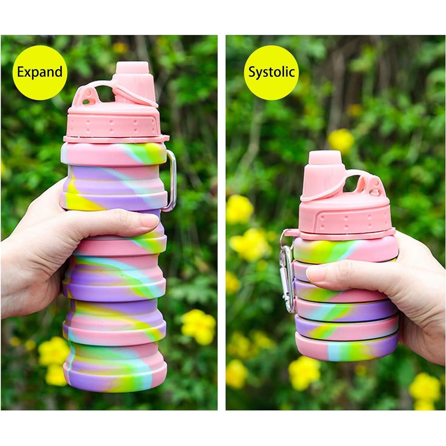 Botellas de Agua Plegables YCTMALL 500ml Silicona Reutilizables