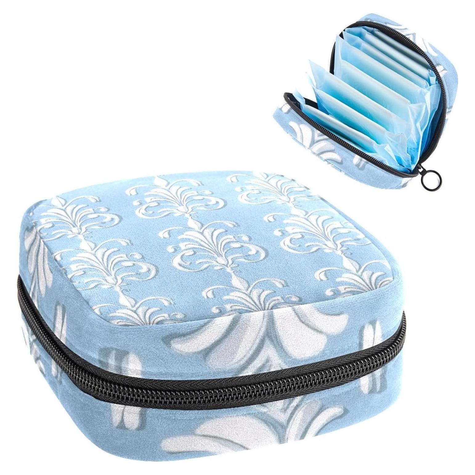 Bolsa de Almacenamiento Menstrual Reutilizable Azul Claro 17x17 cm