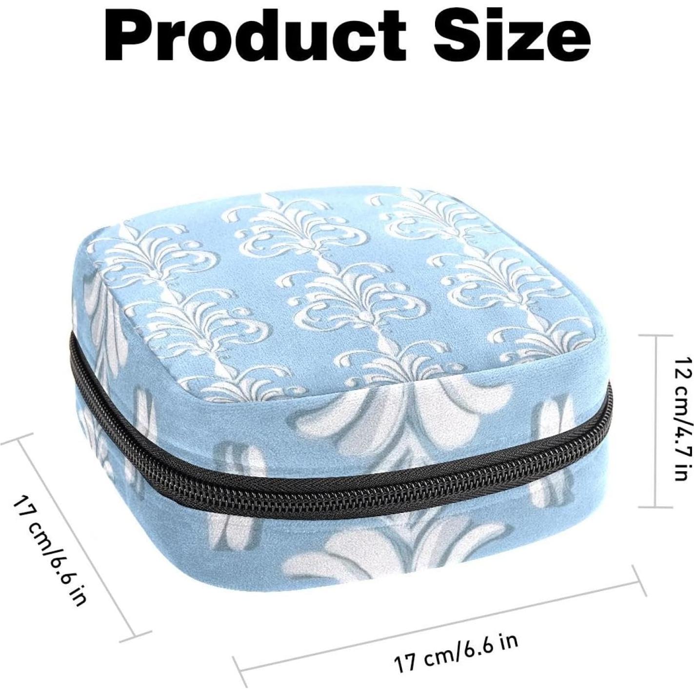 Bolsa de Almacenamiento Menstrual Reutilizable Azul Claro 17x17 cm