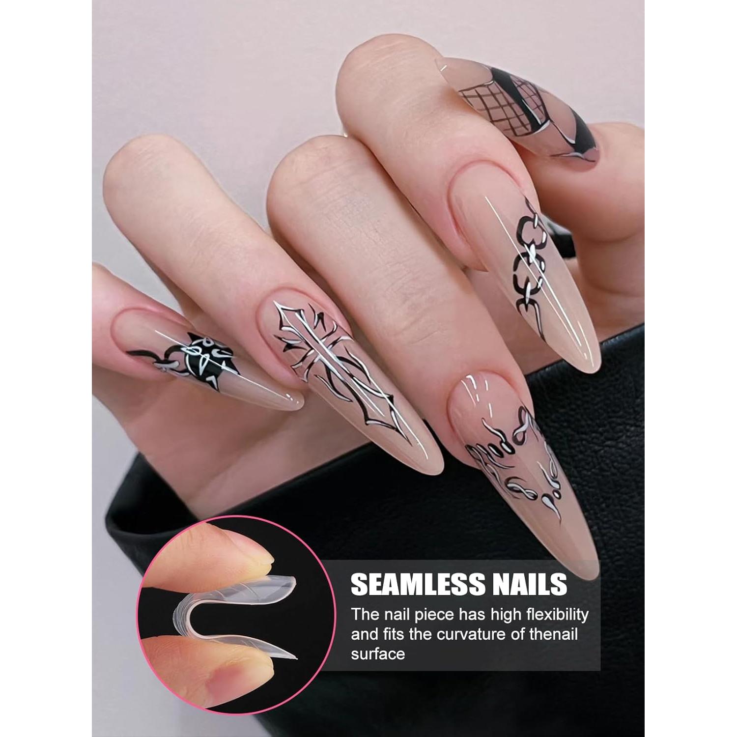 Moldes de Uñas Duales TOROKOM 96 PCS para Gel de Extensión