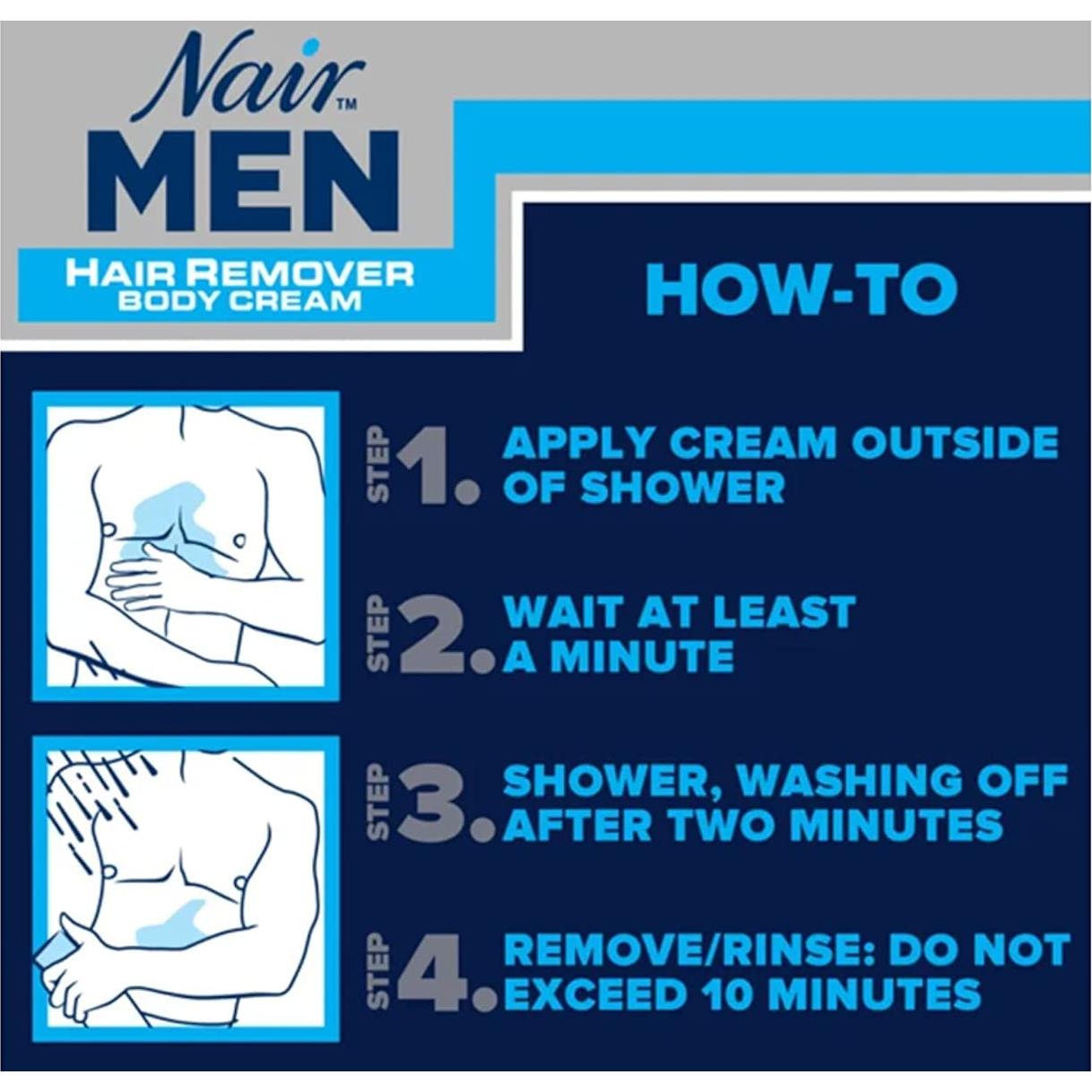 Crema Removedora de Vello Corporal para Hombre Nair 368 g