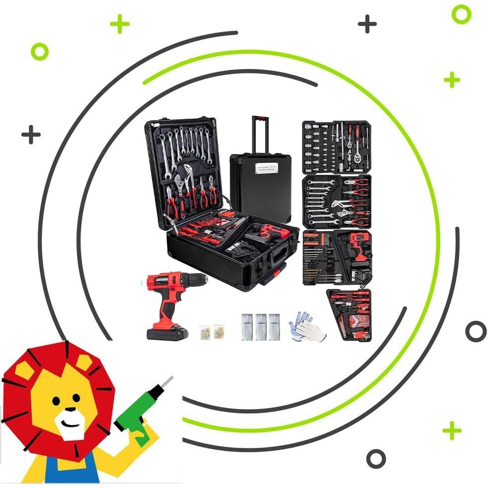 Juego de Herramientas Eléctricas 346 Piezas Arcwares con Taladro 18V