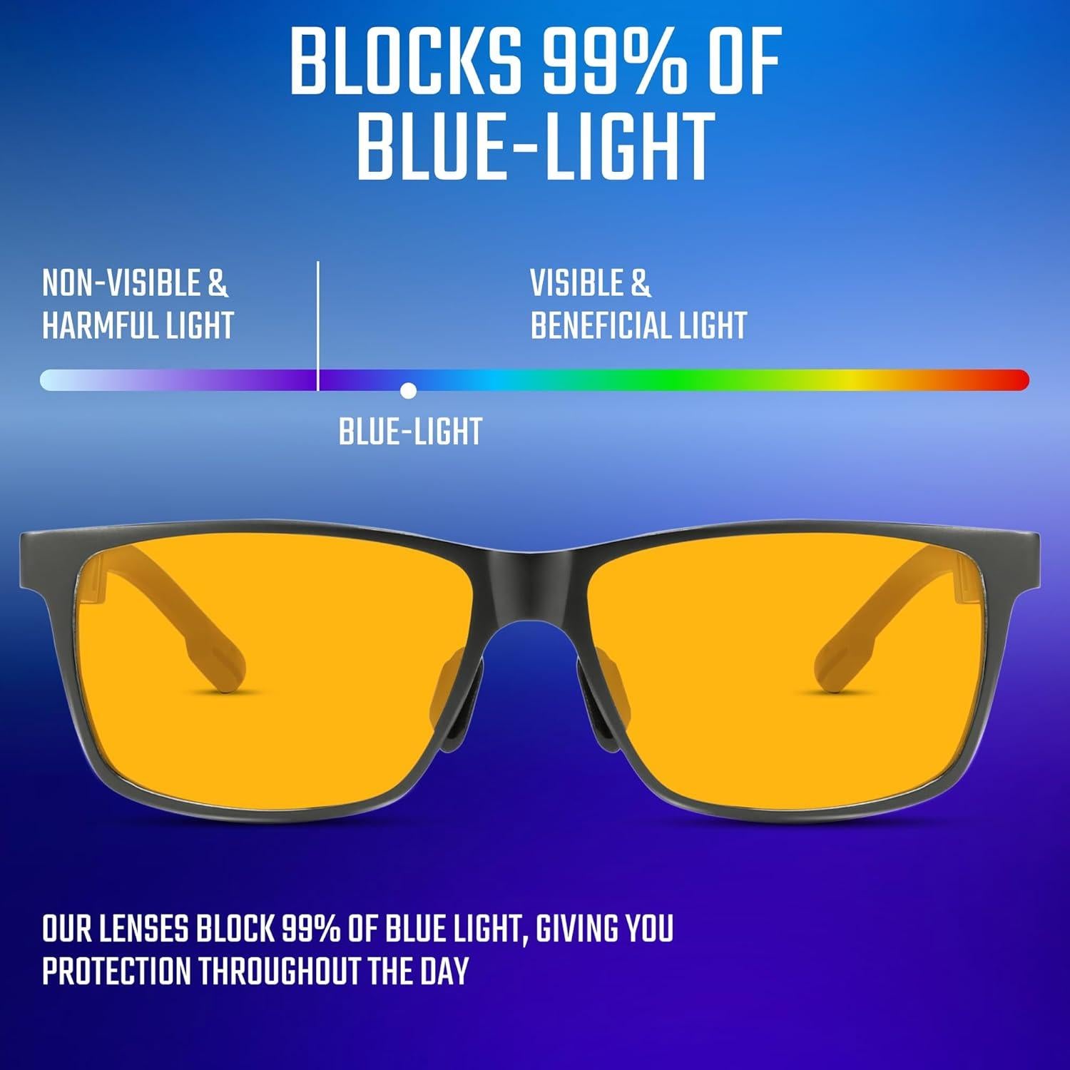 Gafas de bloqueo de luz azul Carbon Blue para hombres UV400