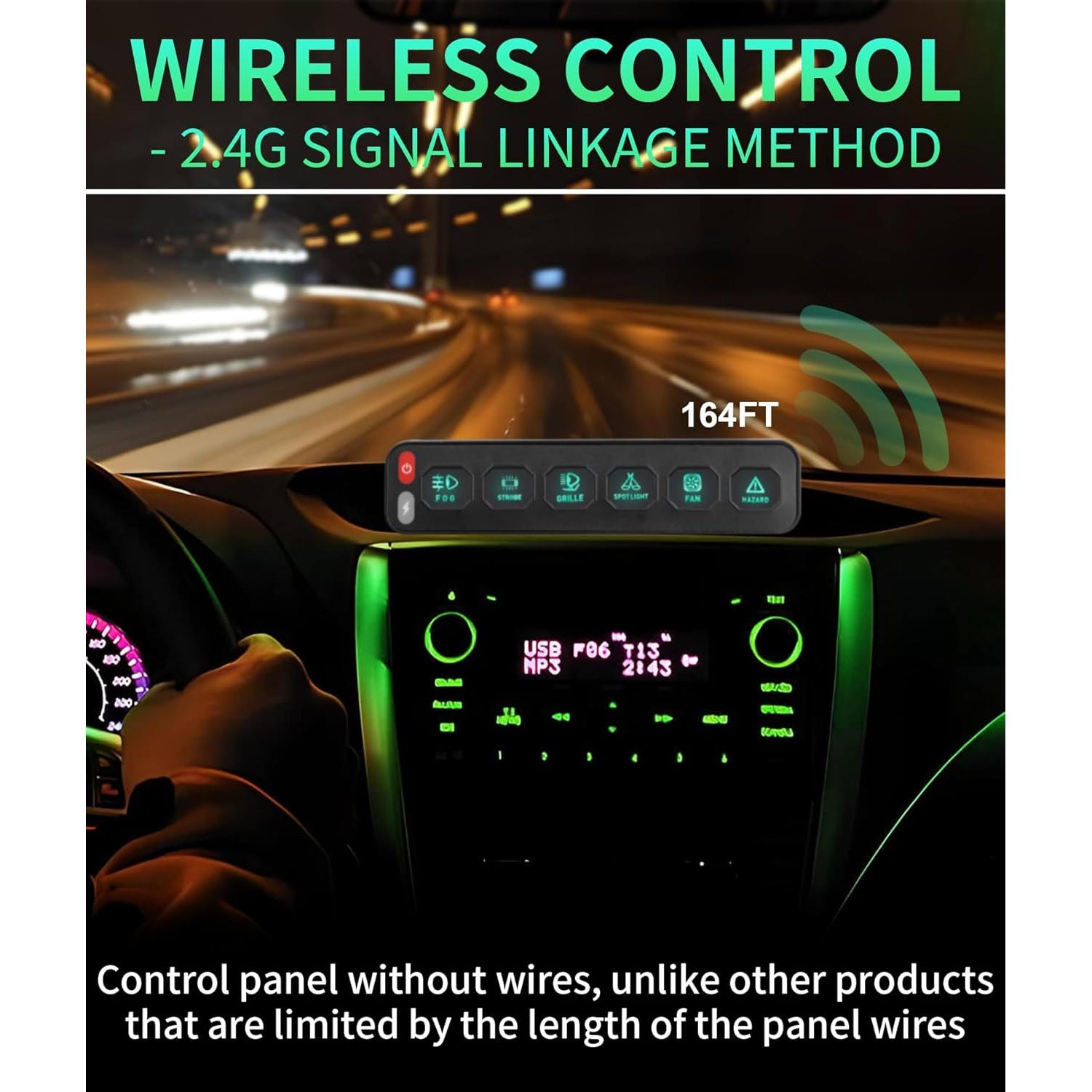 Panel de Interruptores Inalámbrico 6 Gang NAVOROGE 12-24V IP68