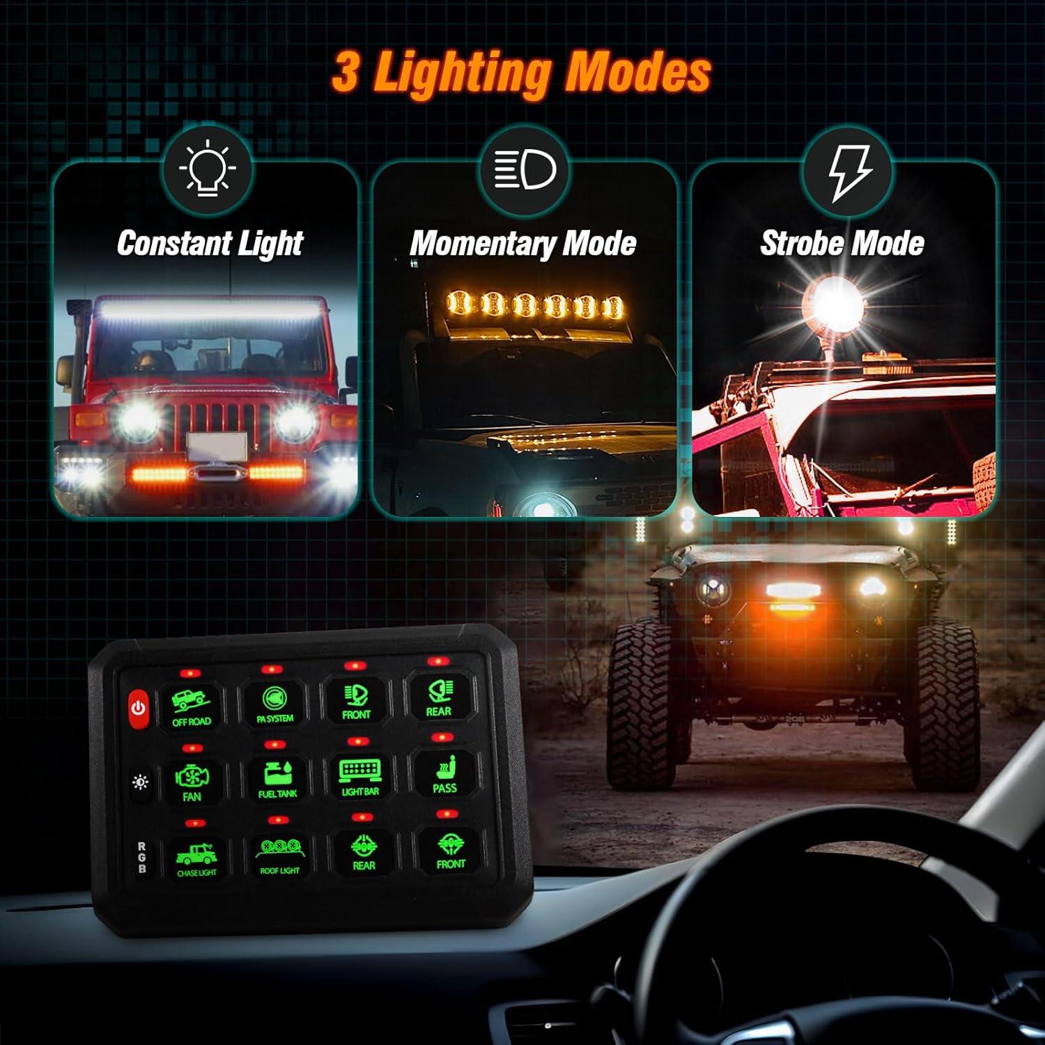 Panel de Interruptores RGB 12 Gang 12V 24V NAVOROGE