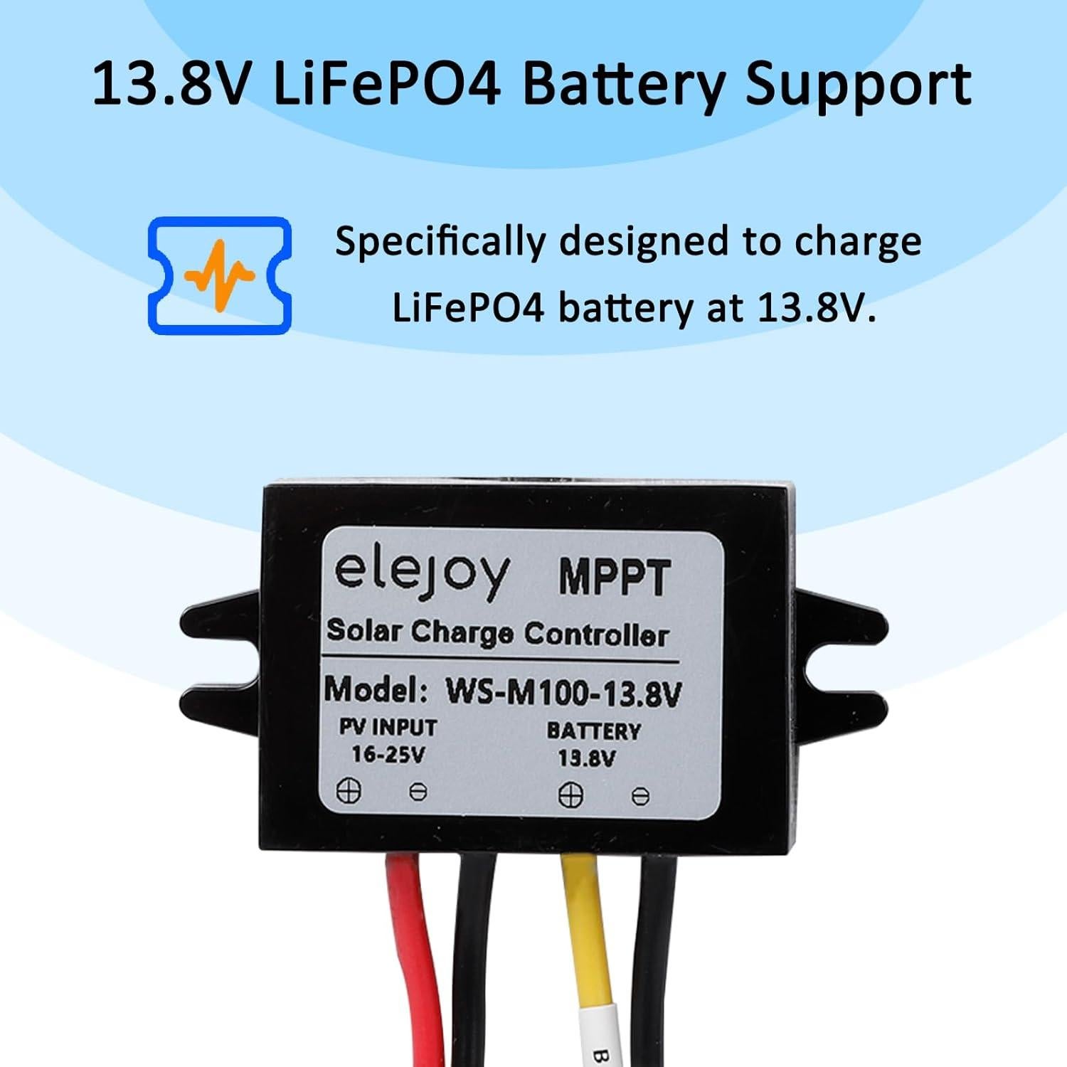 Controlador de Carga Solar MPPT 8A 13.8V ELEJOY IP67