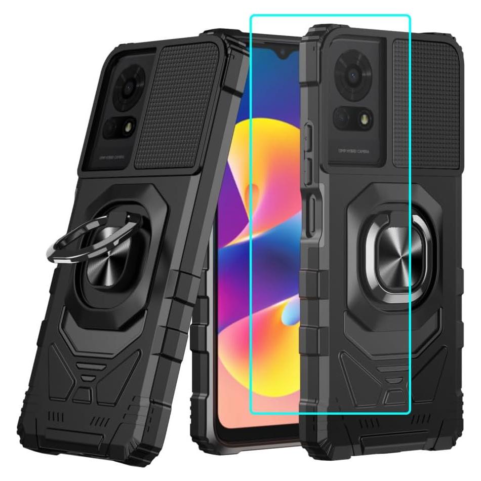Funda Bumper Negra Lozeguyc para TCL 50 LE/K24/K23 con Protector