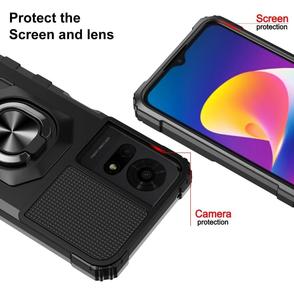 Funda Bumper Negra Lozeguyc para TCL 50 LE/K24/K23 con Protector