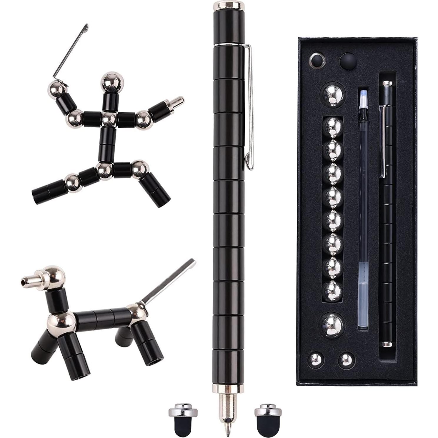 Bolígrafo Antiestrés Magnético QAQcew Juguete Negro