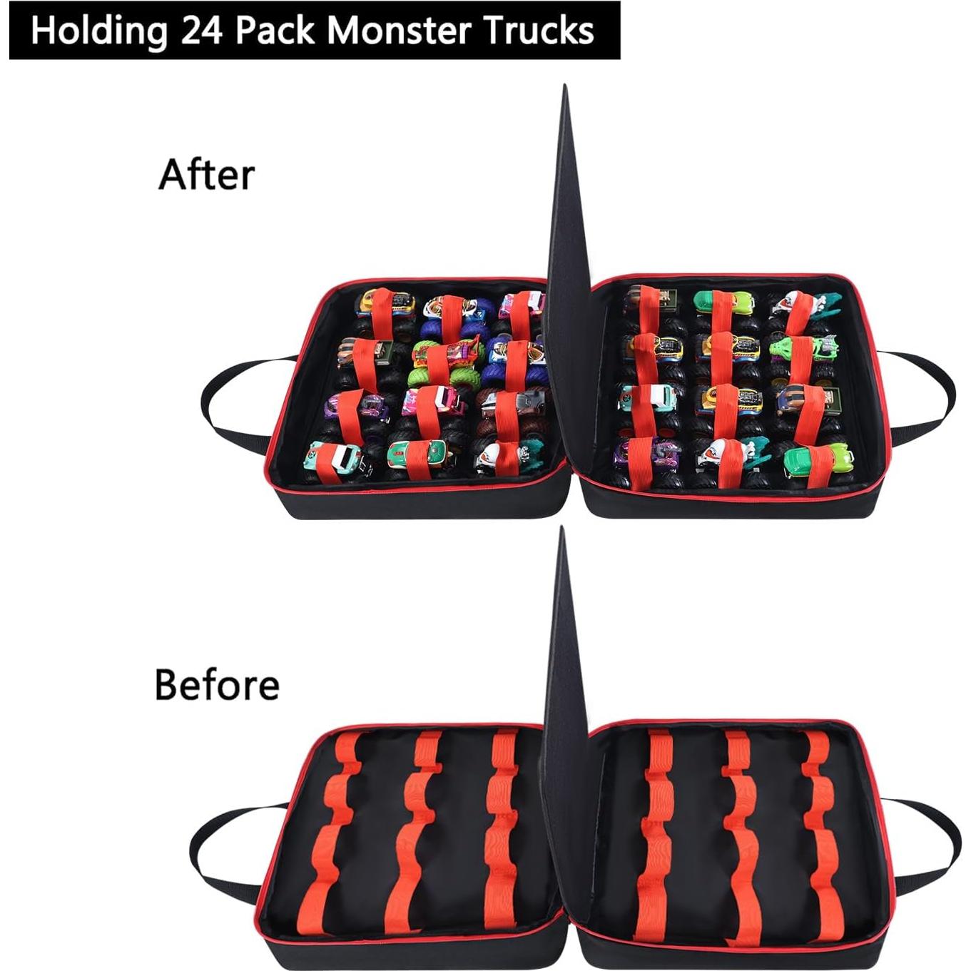 Funda de Almacenamiento para 24 Camiones Monster Jam 1:64 - Rojo