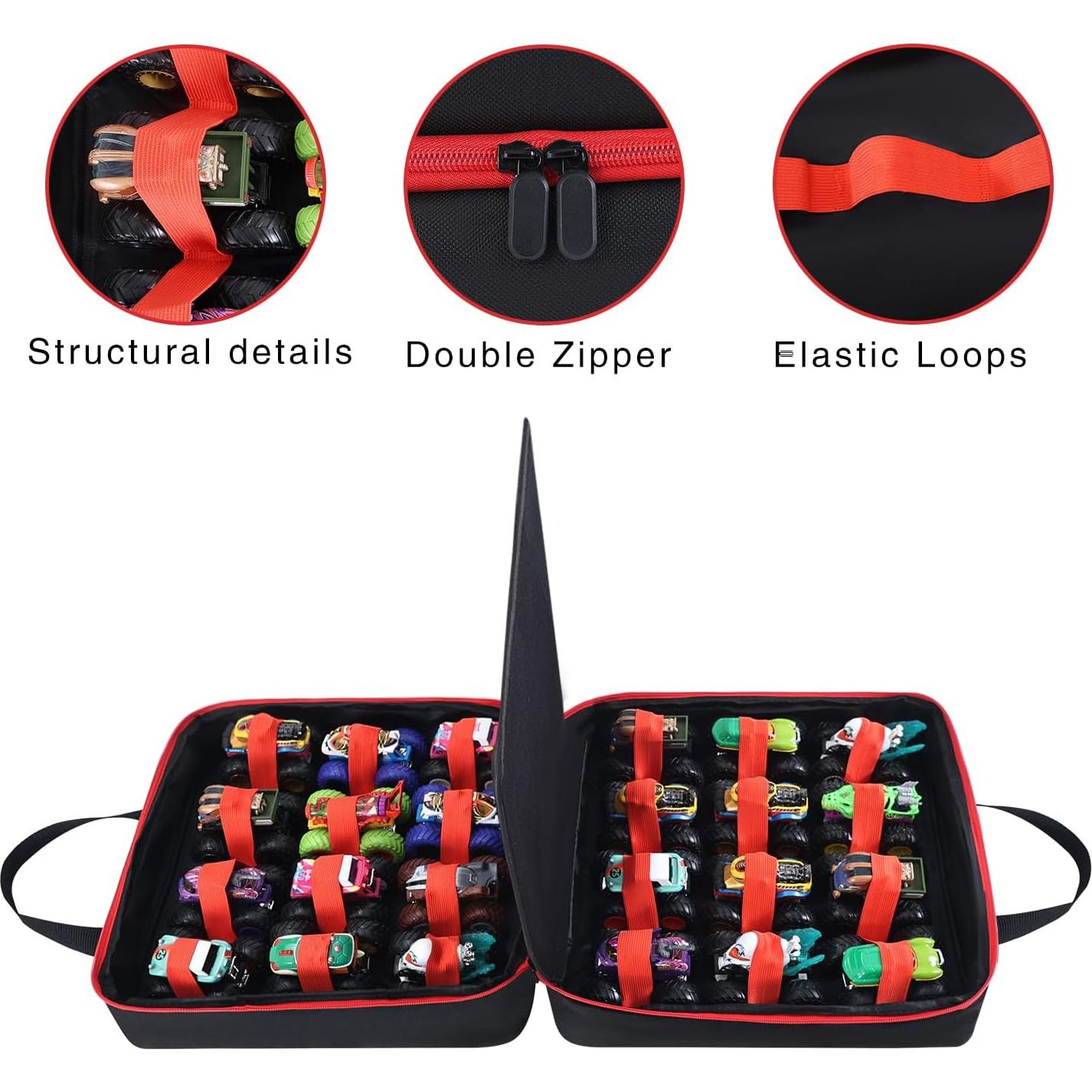 Funda de Almacenamiento para 24 Camiones Monster Jam 1:64 - Rojo